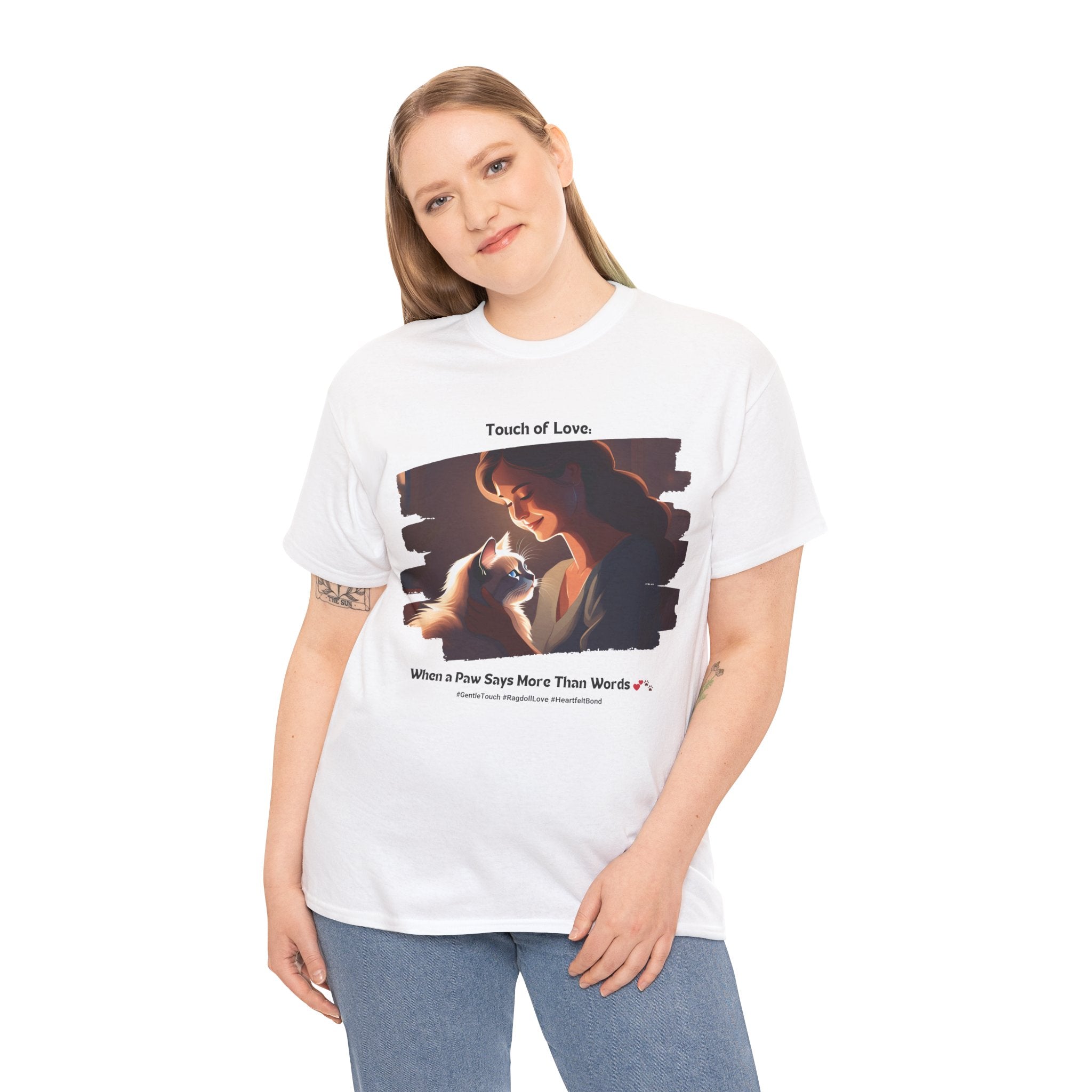 Women’s “Paw‑sitively Adorable” Ragdoll T‑Shirt – Cute Cat Mom Gift
