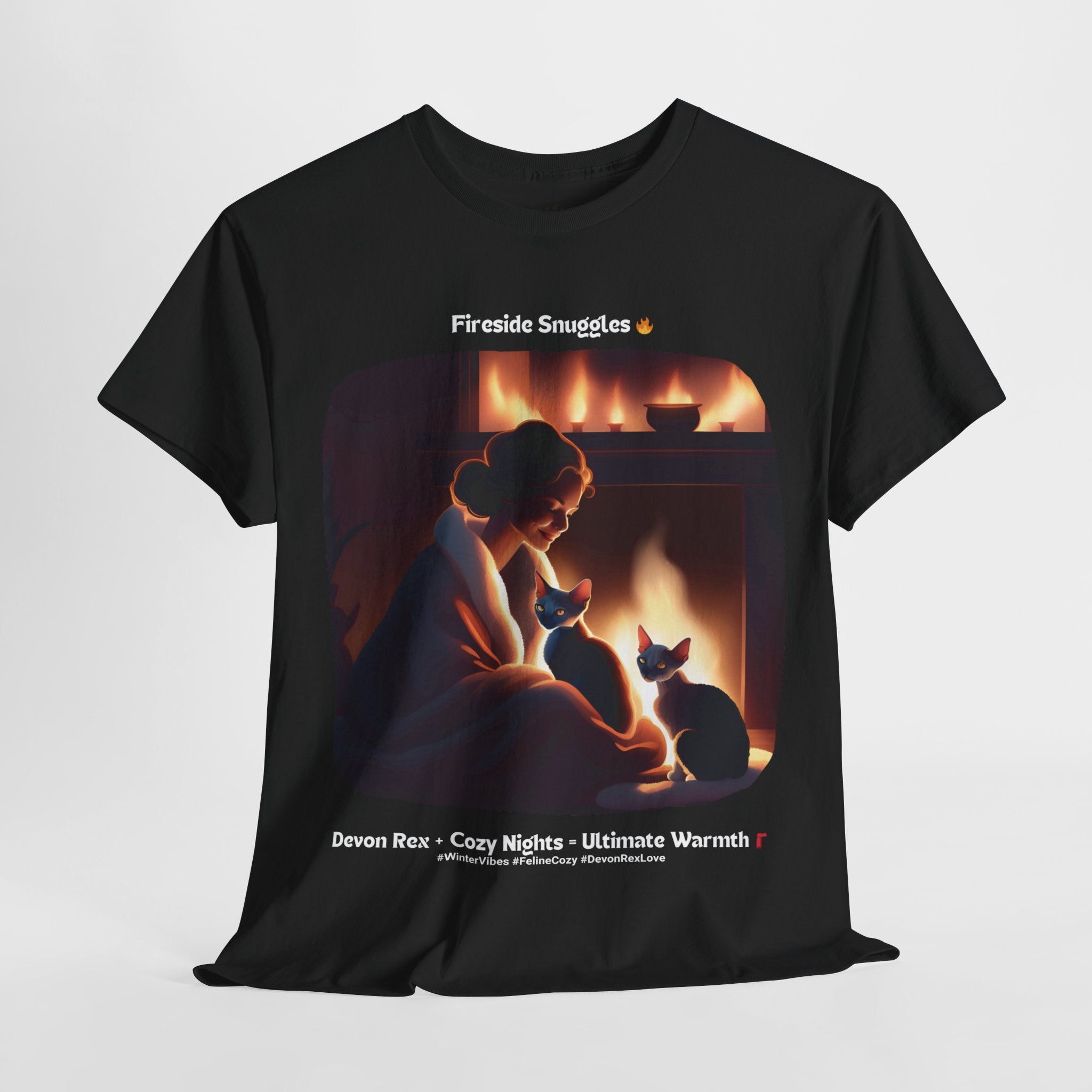 Women's - Fireside Snuggles with Devon Rex T-Shirt