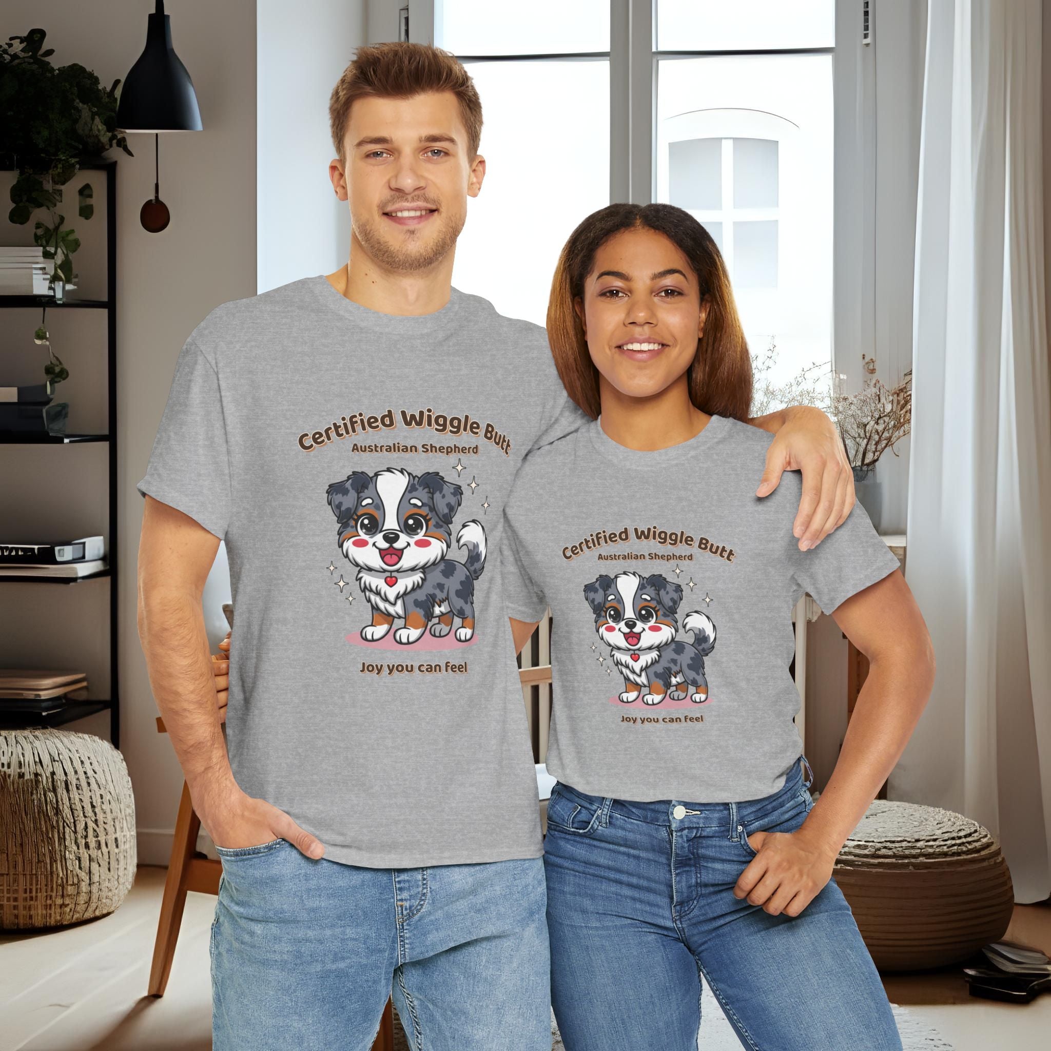 Unisex T-Shirt – Certified Wiggle Butt: Australian Shepherd Everyday Moments Edition