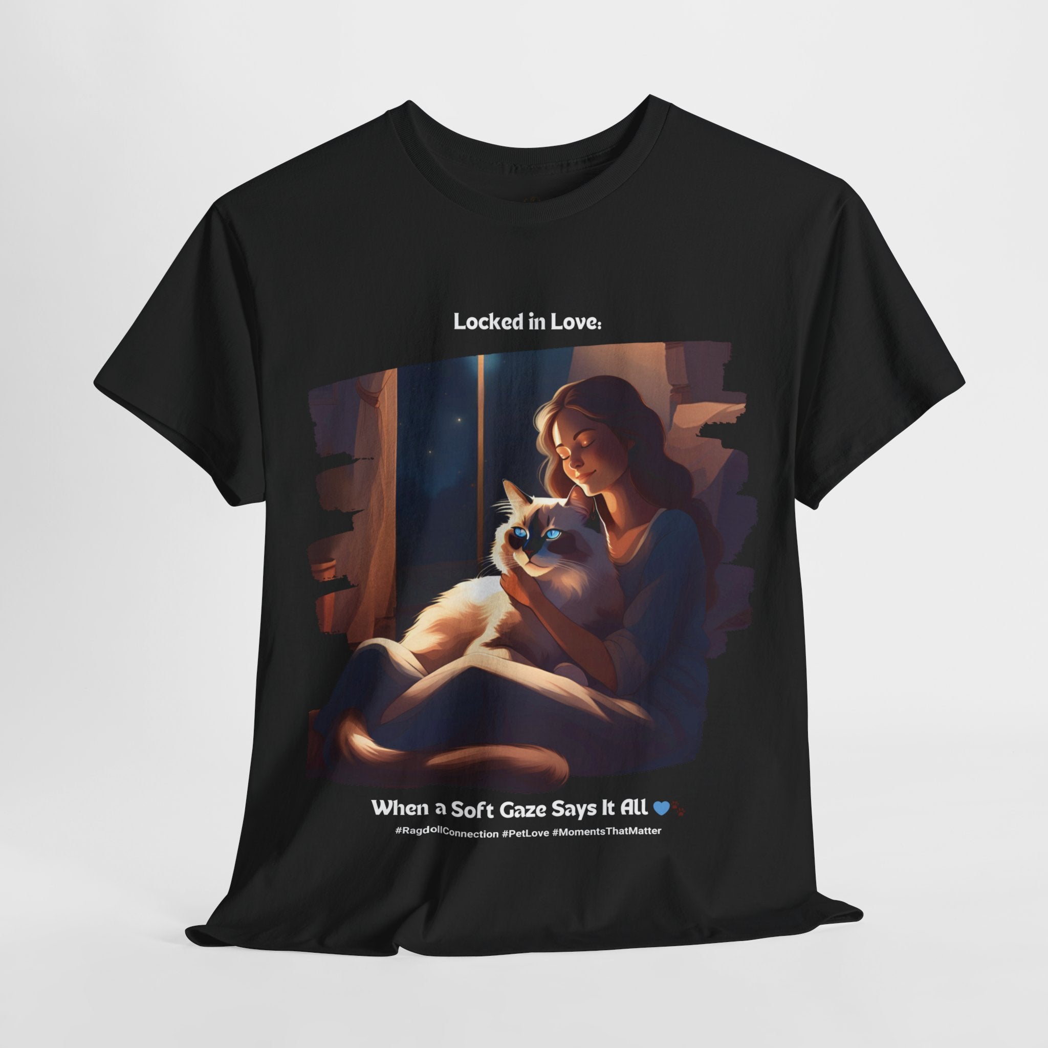 Women’s “A Gaze That Speaks Volumes” Ragdoll T‑Shirt – Expressive Cat Mom Gift