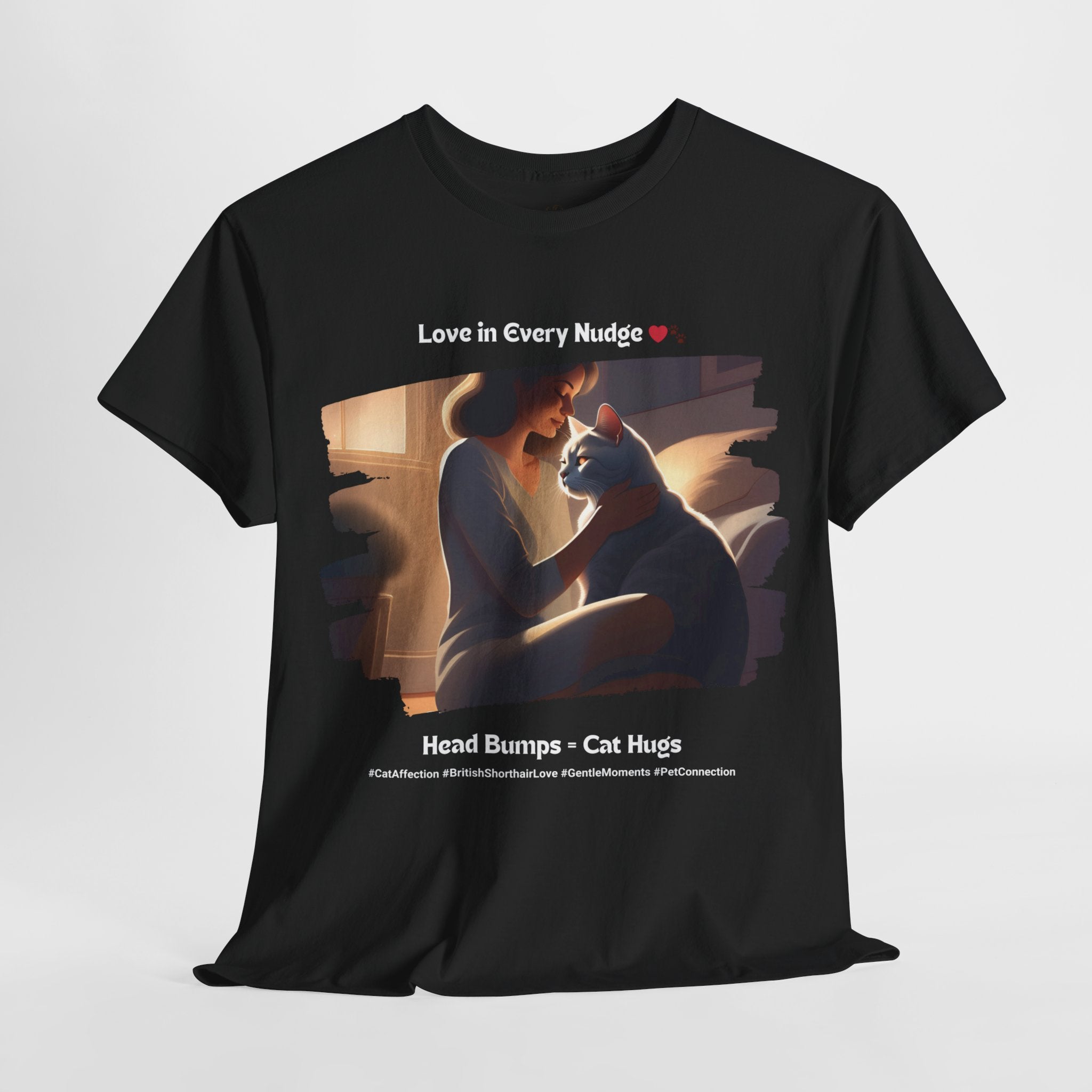 Women’s “Head Bumps = Cat Hugs” British Shorthair T‑Shirt – Affectionate Kitty Mom Gift