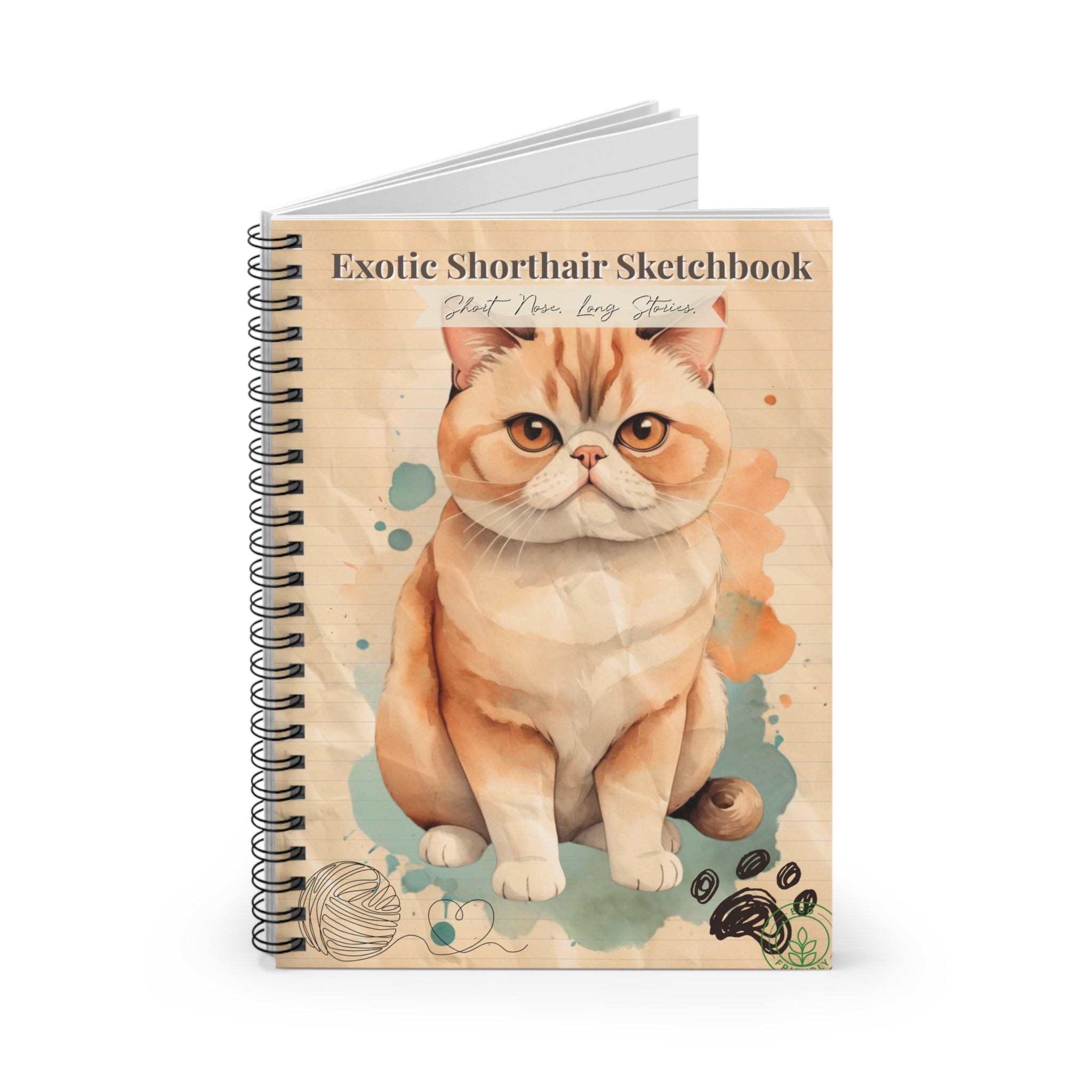 Exotic Shorthair Spiral Notebook | Cute Cat Sketchbook for Note Taking, Journaling, Gift for Pet Owners, Cat Mom, Cat Lover's Gift