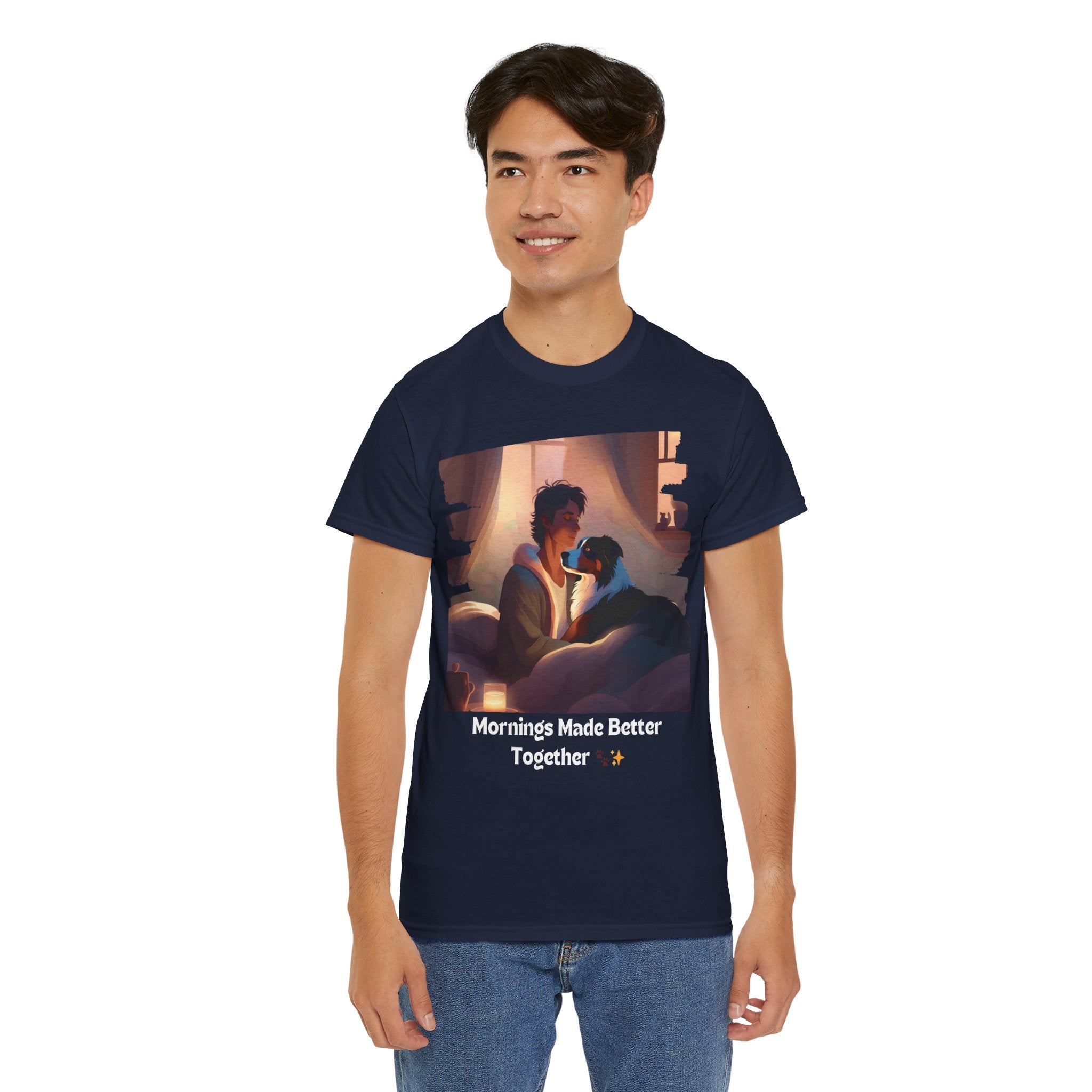 Men’s “Mornings Made Better with My Aussie” T‑Shirt – Morning Pup Dad Gift
