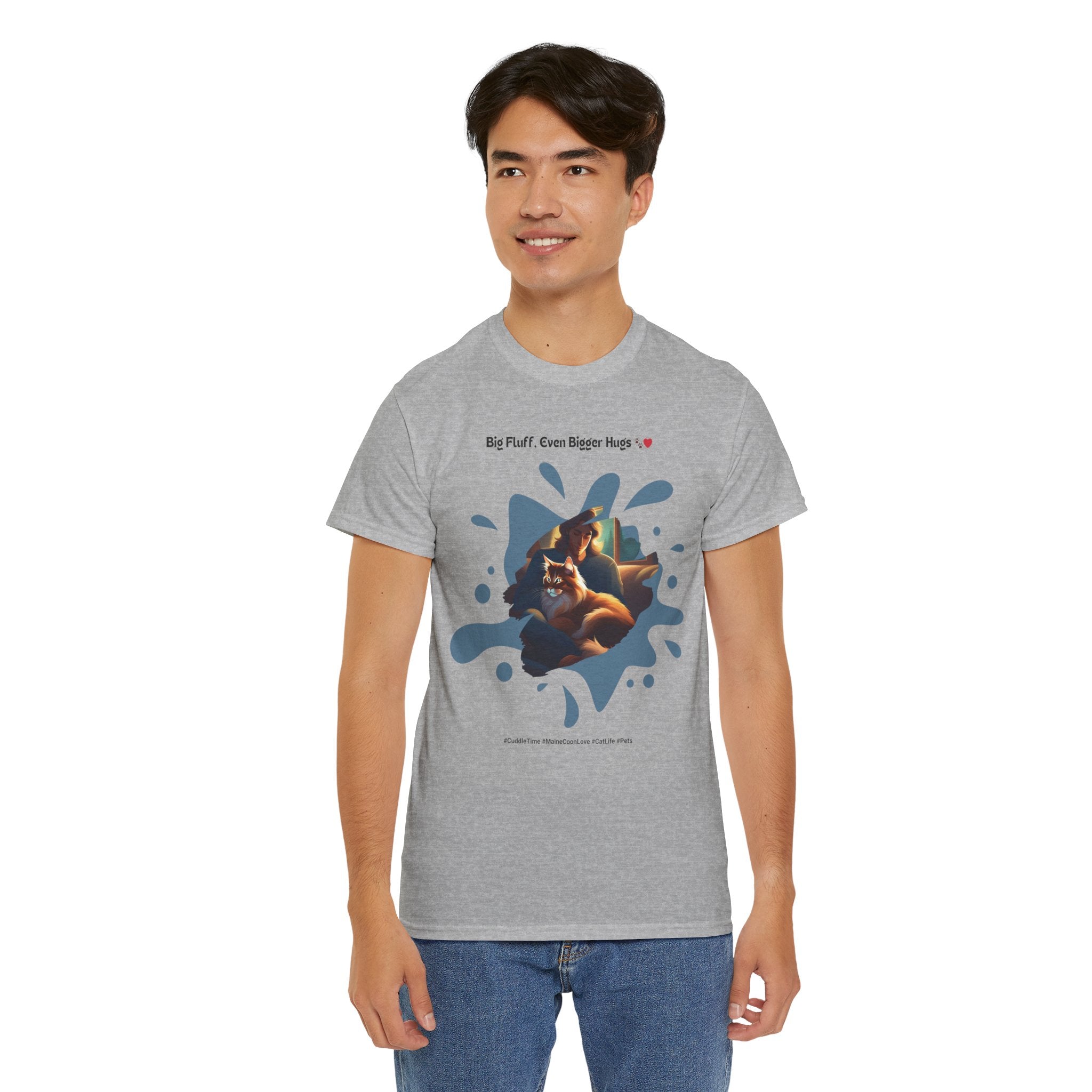 Men's - Big Fluff, Even Bigger Hugs: Maine Coon Cuddles T-Shirt