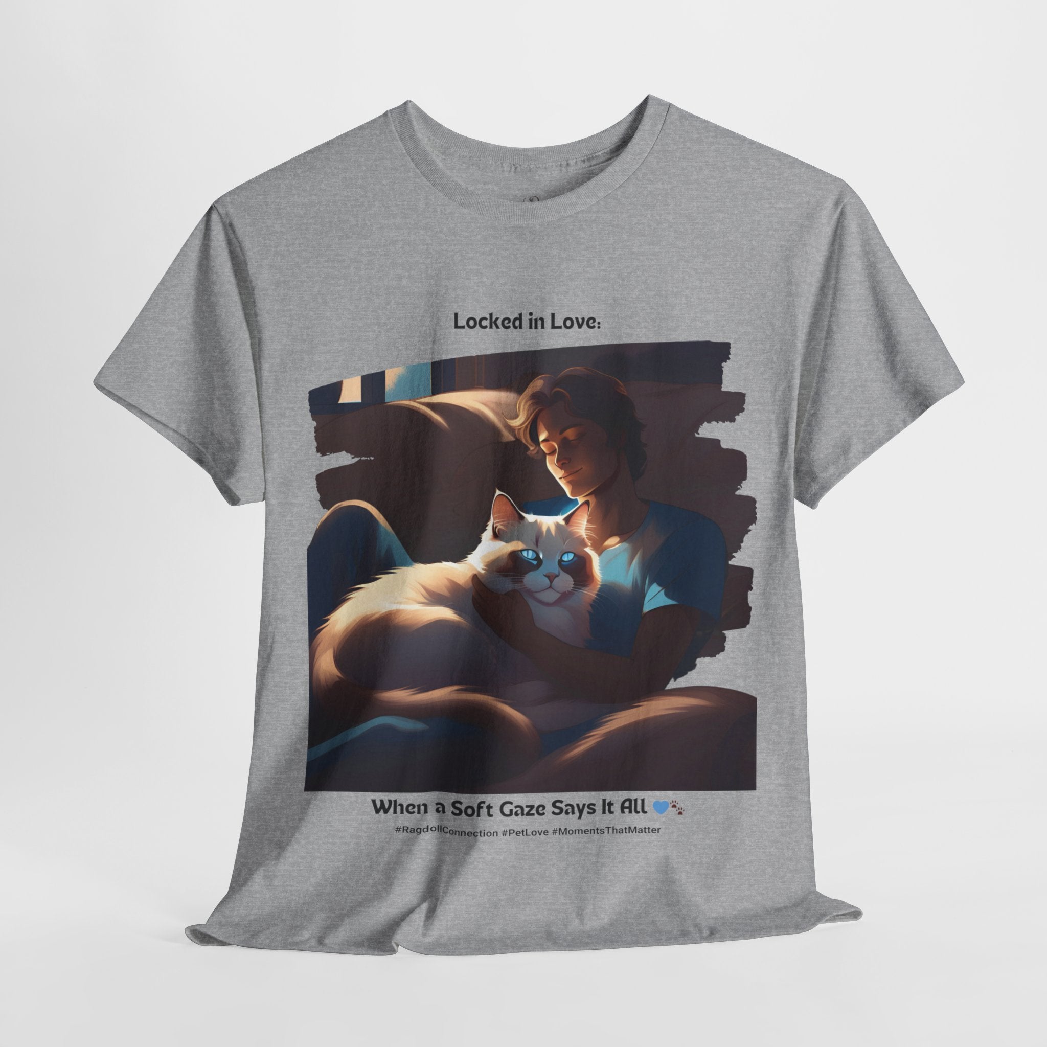 Men’s “A Gaze That Speaks Volumes” Ragdoll T‑Shirt – Expressive Cat Dad Gift