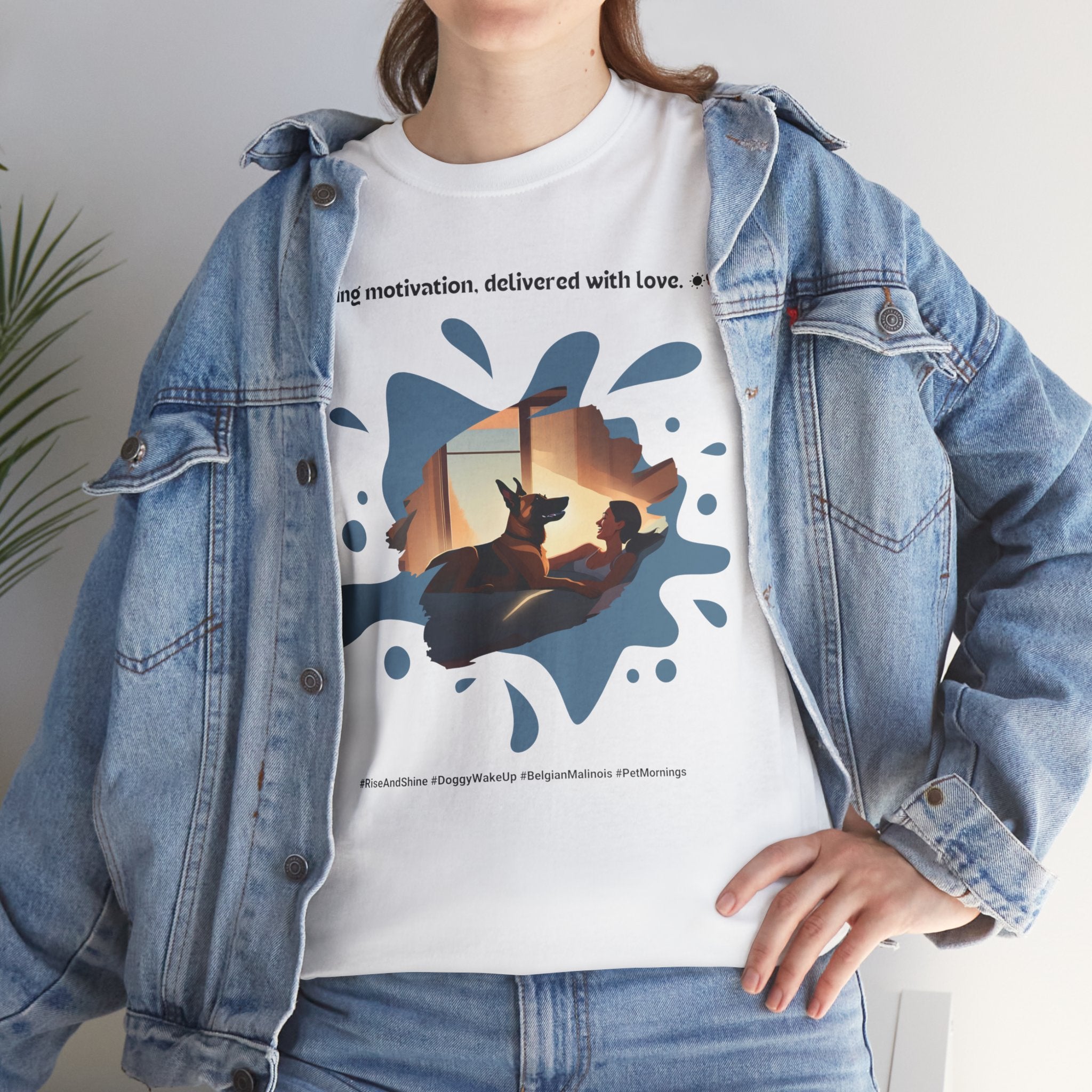 Women’s “Morning Motivation” Belgian Malinois T‑Shirt – Upbeat Start Gift