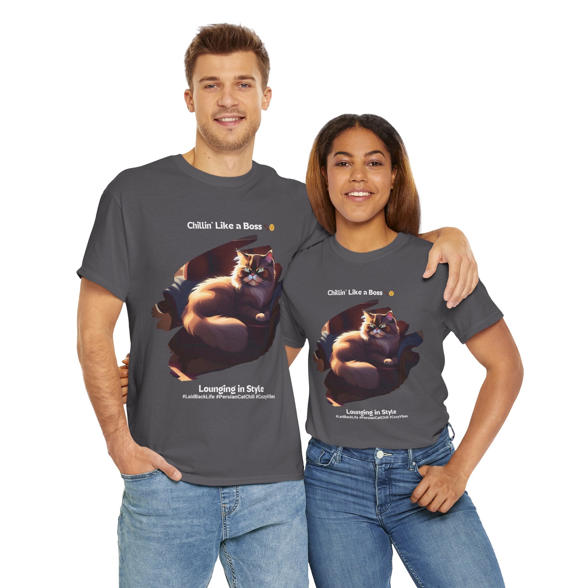 Unisex “Chillin’ Like a Boss” Persian T‑Shirt – Pampered Cat Gift