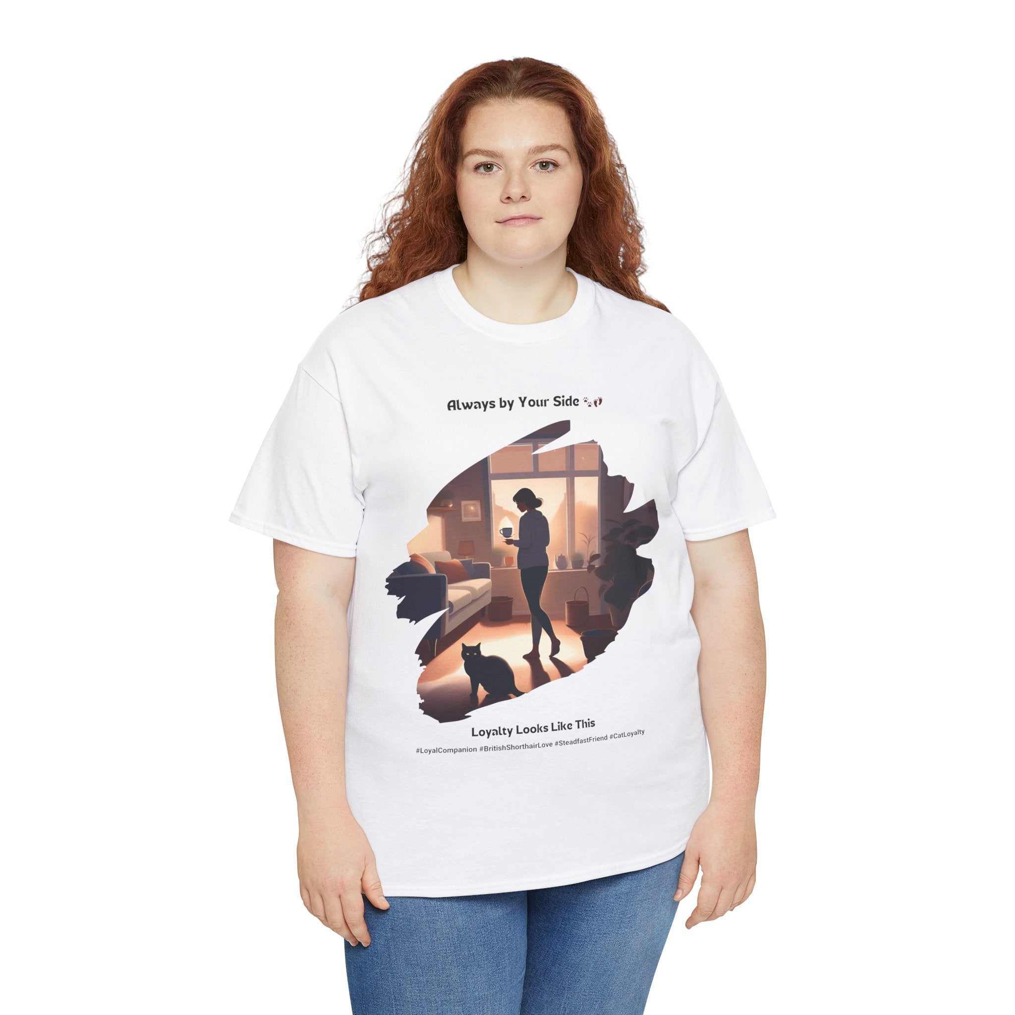 Women’s “Ever-Present Purr” British Shorthair T-Shirt – Loyal Kitty, Cat Mom Gift