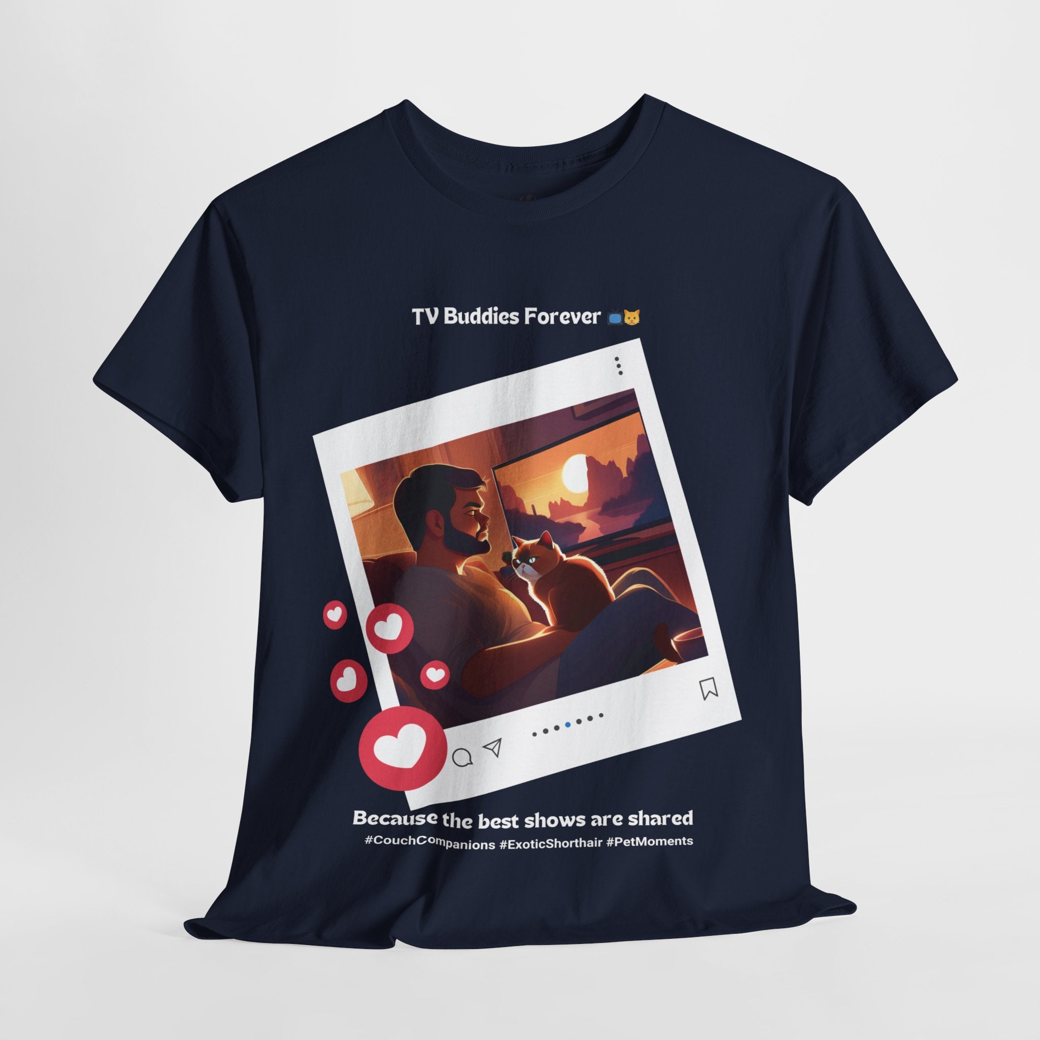 Men's - TV Buddies Forever: Exotic Shorthair Love T-Shirt
