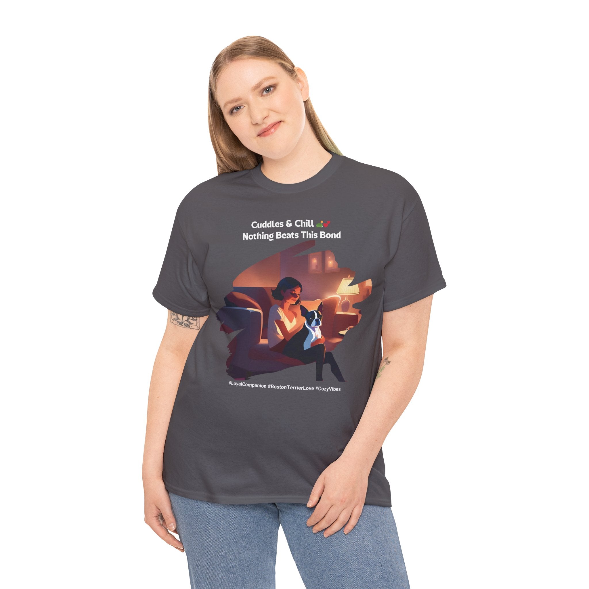 Women’s “Loyal Companion” Boston Terrier T‑Shirt – Faithful Pup Mom Gift