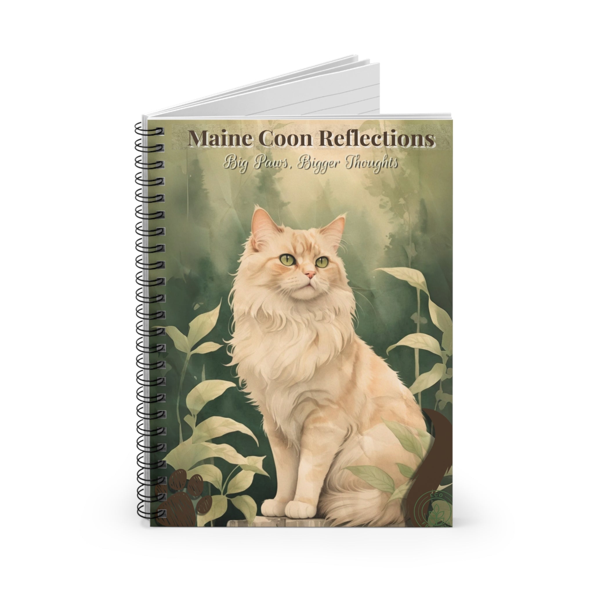 Maine Coon Cat Spiral Notebook – Perfect for Cat Lovers, Journal, Gifts, Stationery, Nature Inspired, Writing