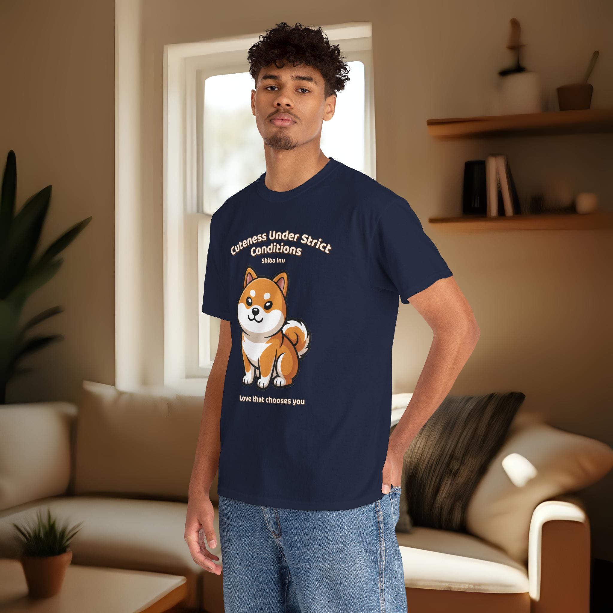 Unisex T-Shirt – Cuteness Under Strict Conditions: Shiba Inu Everyday Moments Edition