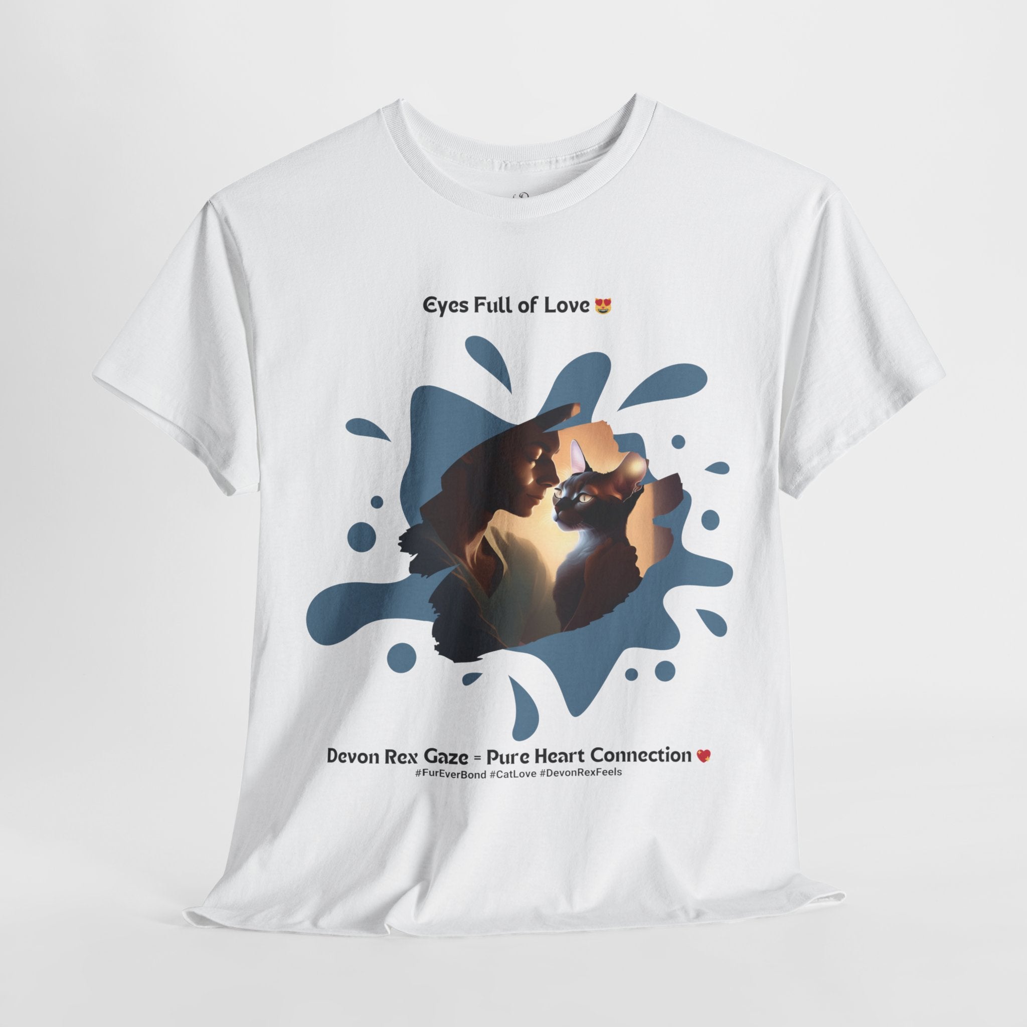 Men’s “Eyes Full of Love” Devon Rex T‑Shirt – Adoring Cat Dad Gift