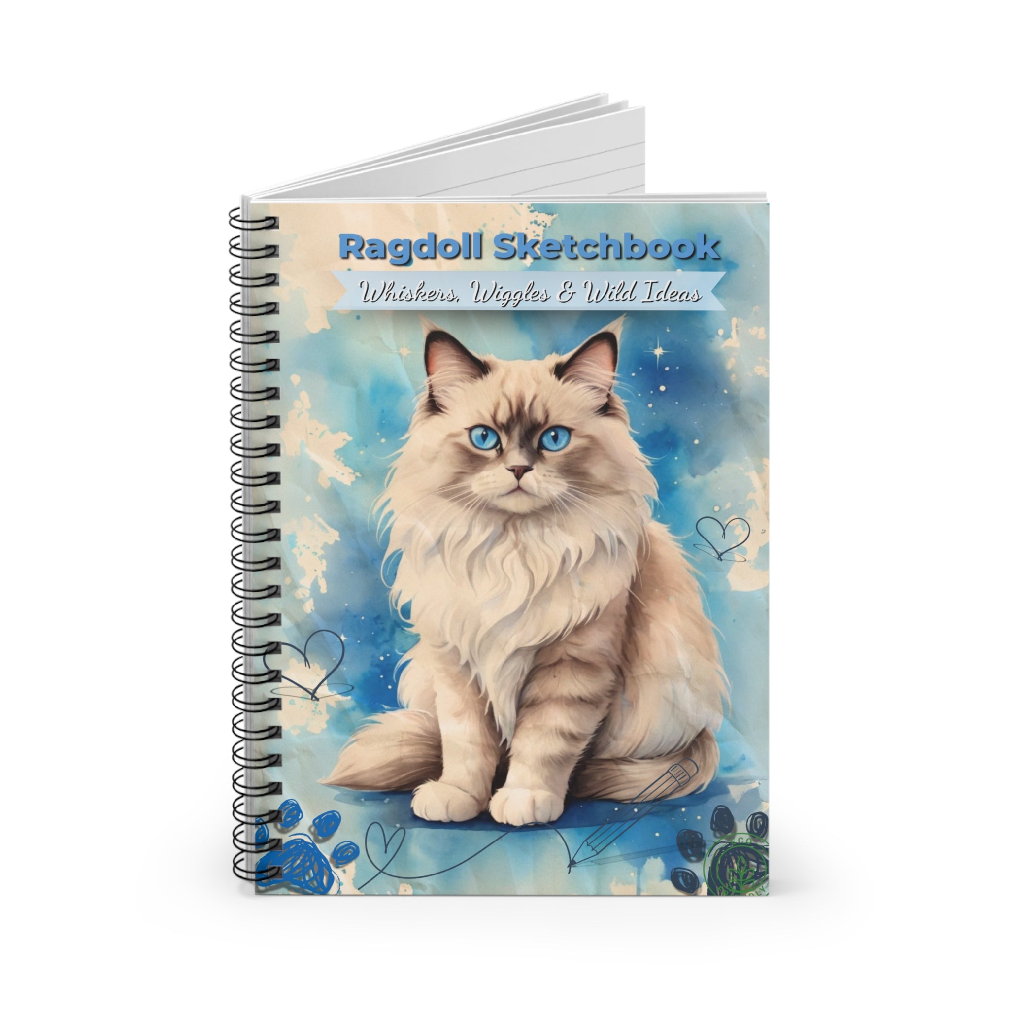 Ragdoll Cat Spiral Notebook, Cute Cat Journal, Pet Lover Stationery, Unique Gift for Cat Owners, Whiskers, Wags & Wild Ideas