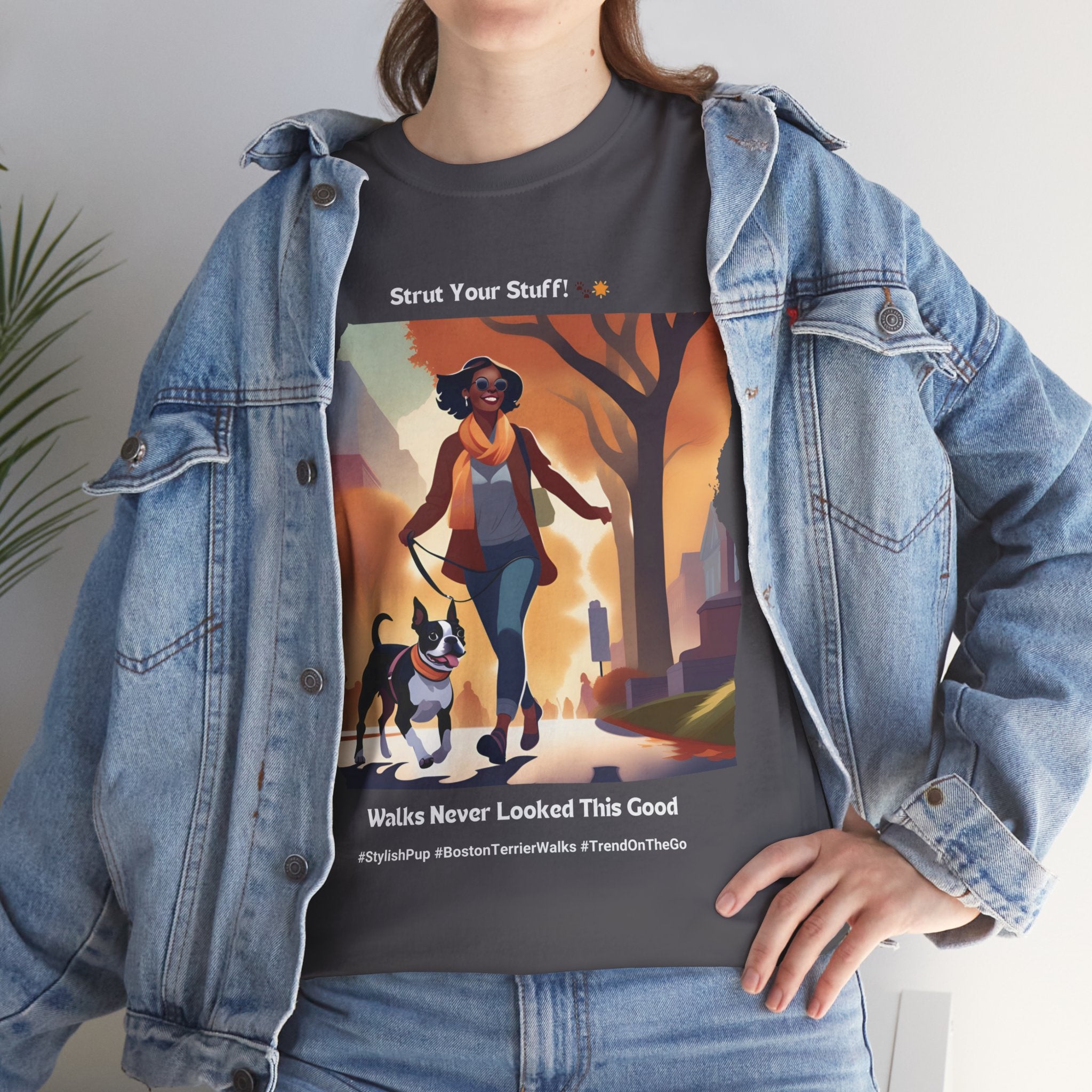 Women's - Stylish Pup: Boston Terrier Fashion T-Shirt