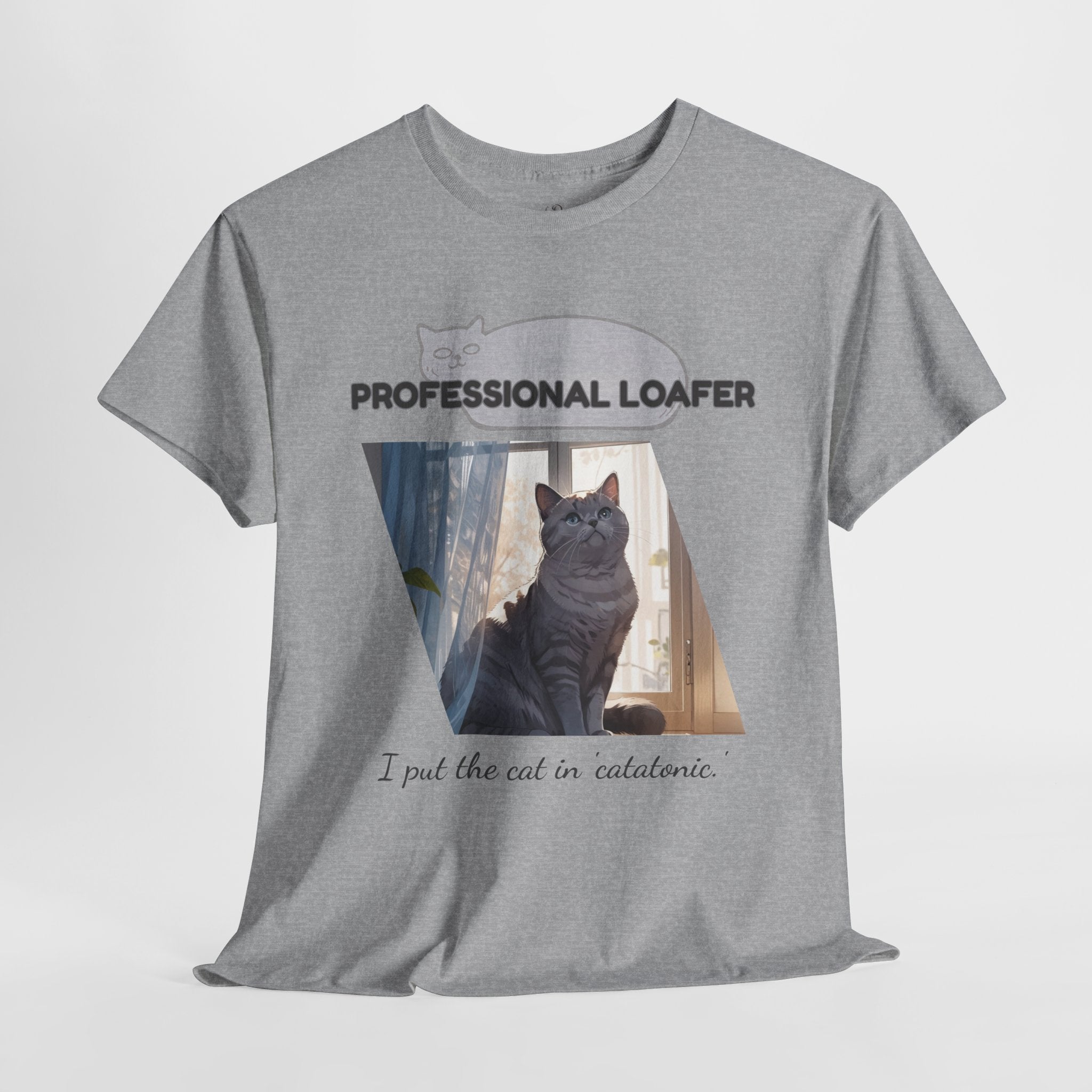 Unisex “Professional Loafer” British Shorthair Cat T-Shirt – Relaxed Fit Funny Pet Shirt