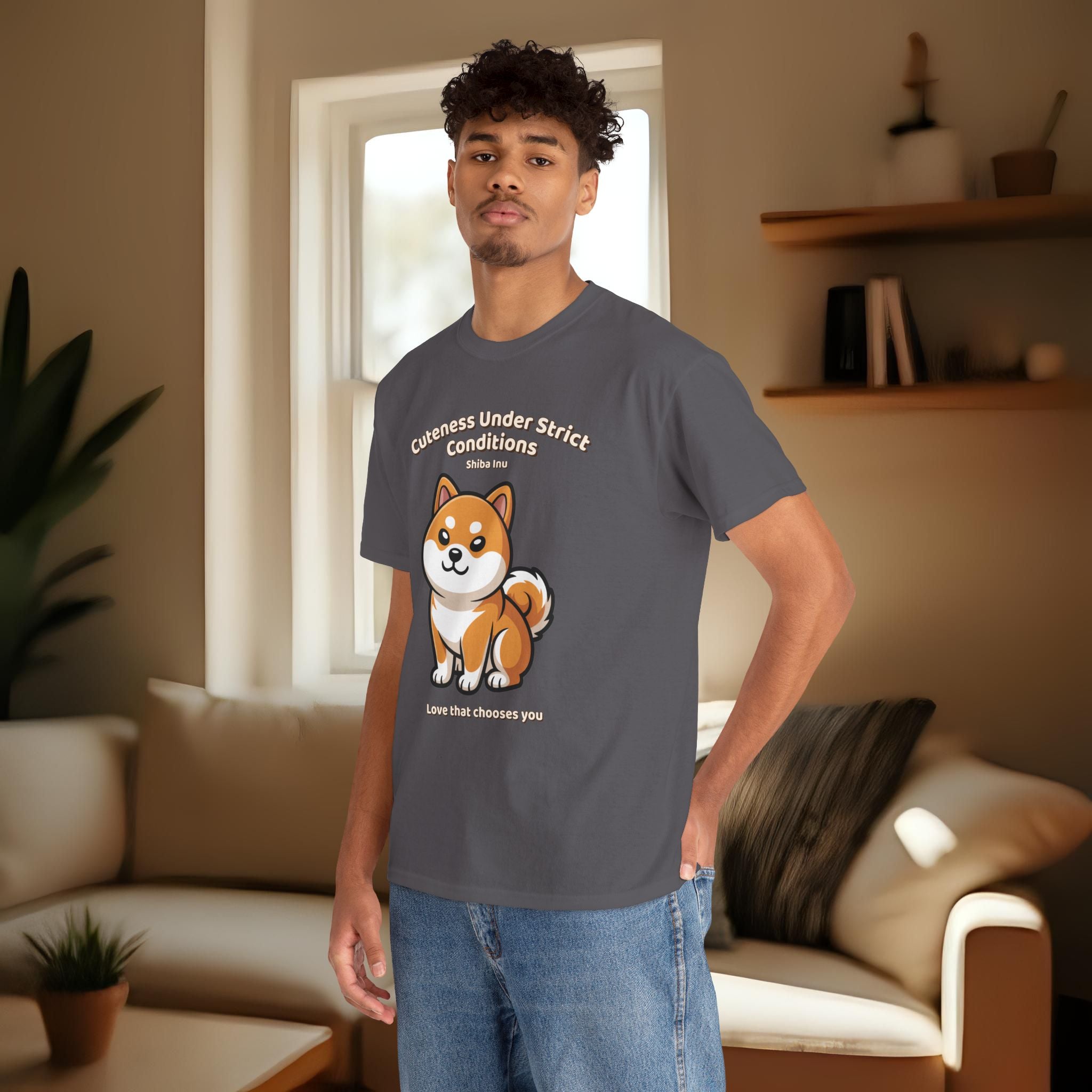 Unisex T-Shirt – Cuteness Under Strict Conditions: Shiba Inu Everyday Moments Edition