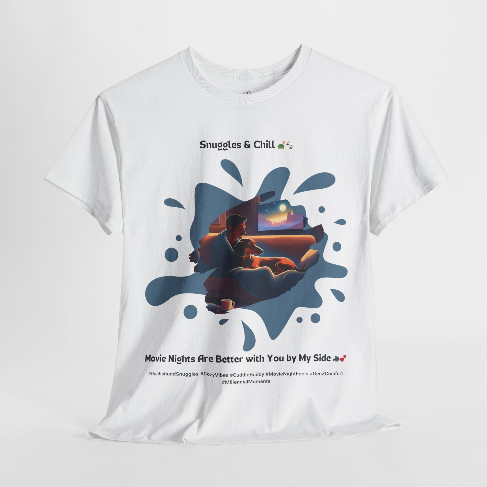 Men's - Snuggles & Chill: Dachshund Movie Night T-Shirt