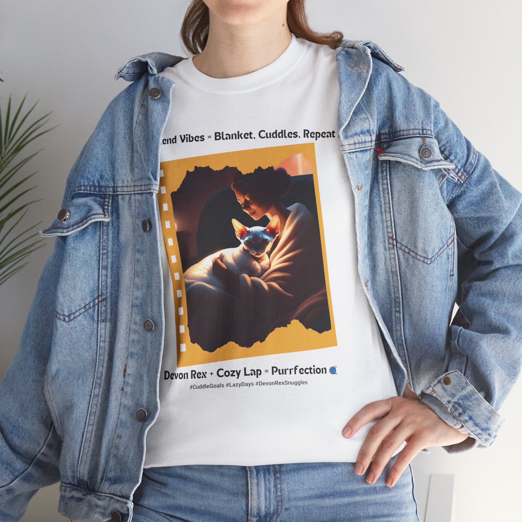 Women’s “Weekend Vibes” Devon Rex T‑Shirt – Cozy Cat Mom Gift