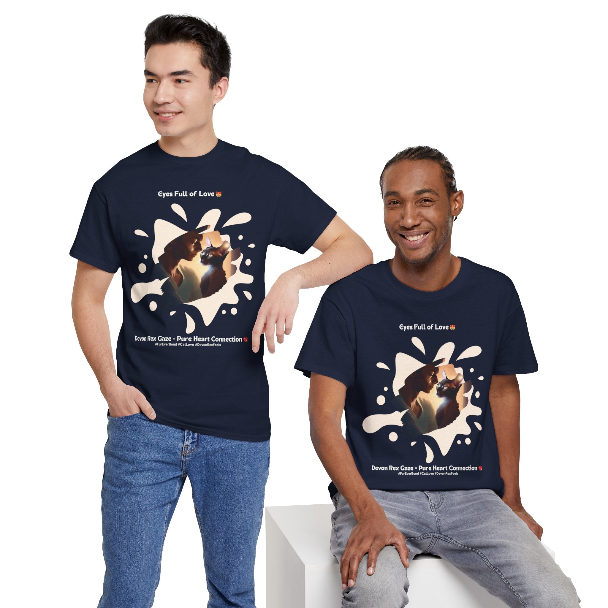 Men’s “Eyes Full of Love” Devon Rex T‑Shirt – Adoring Cat Dad Gift