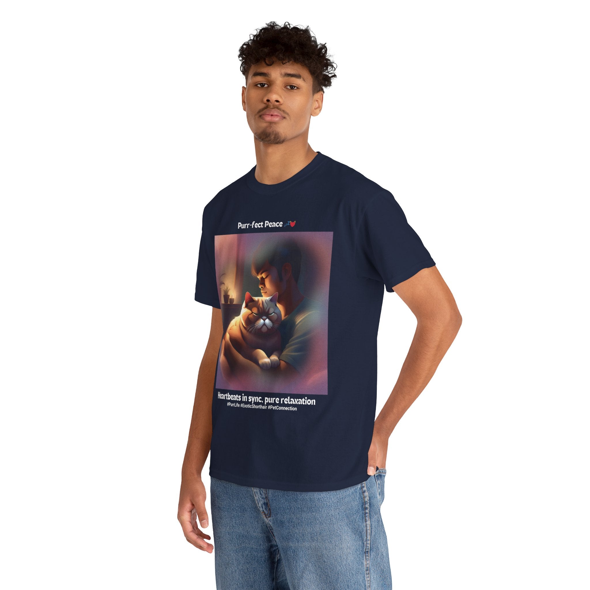 Men's - Purr-fect Peace: Exotic Shorthair Zen T-Shirt