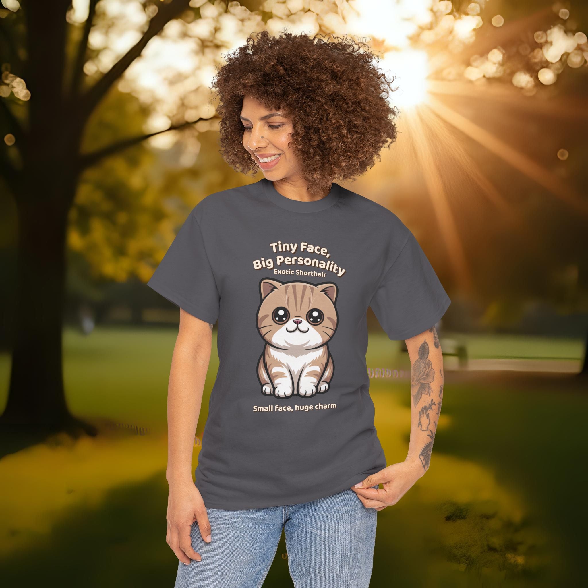 Unisex T-Shirt – Tiny Face, Big Personality: Exotic Shorthair Everyday Moments Edition