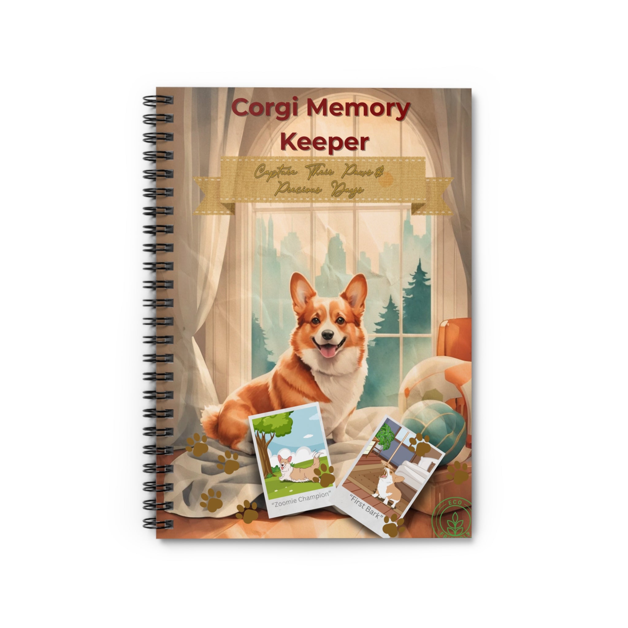 Corgi Memory Keeper Notebook - Perfect for Dog Lovers, Journaling, Pet Memories, Gifts, and Home Decor