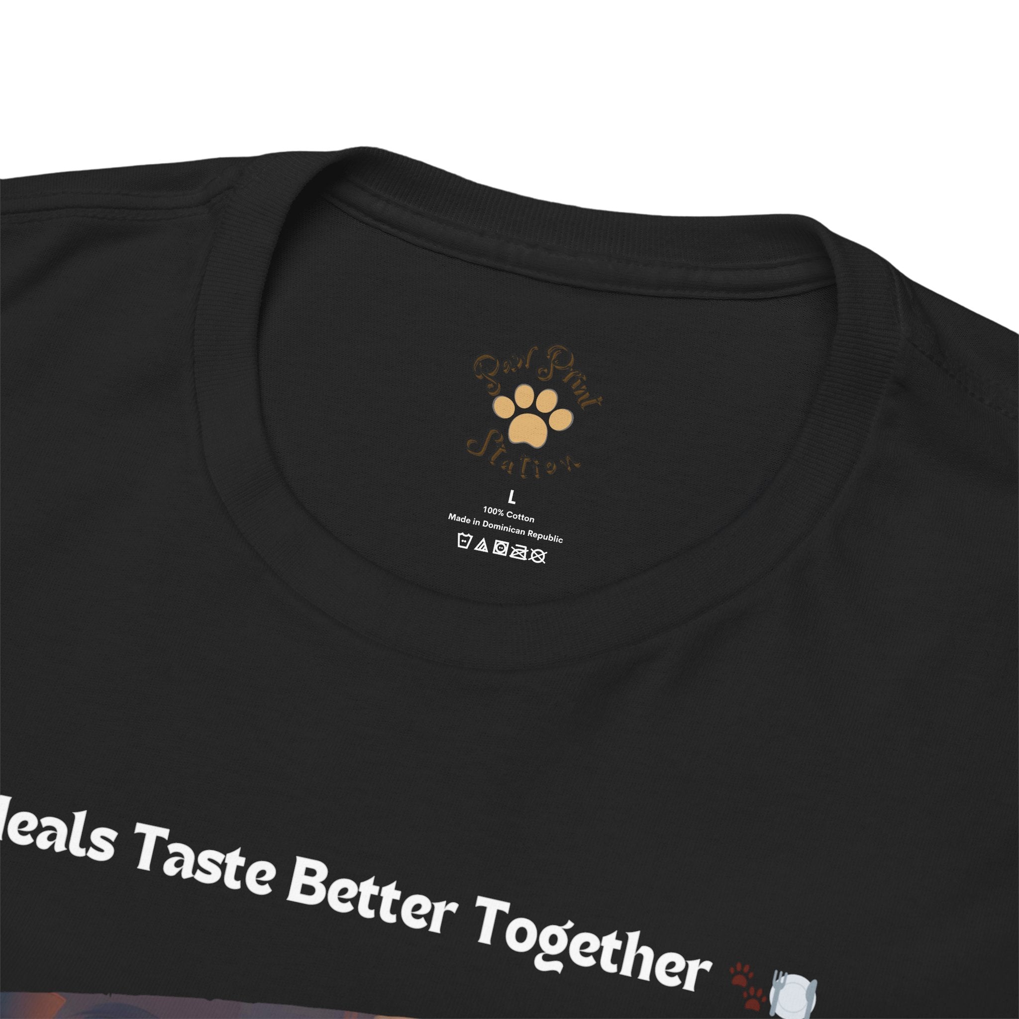 Men’s “Meals Taste Better Together” Maine Coon T‑Shirt – Meal Buddy Cat Dad Gift