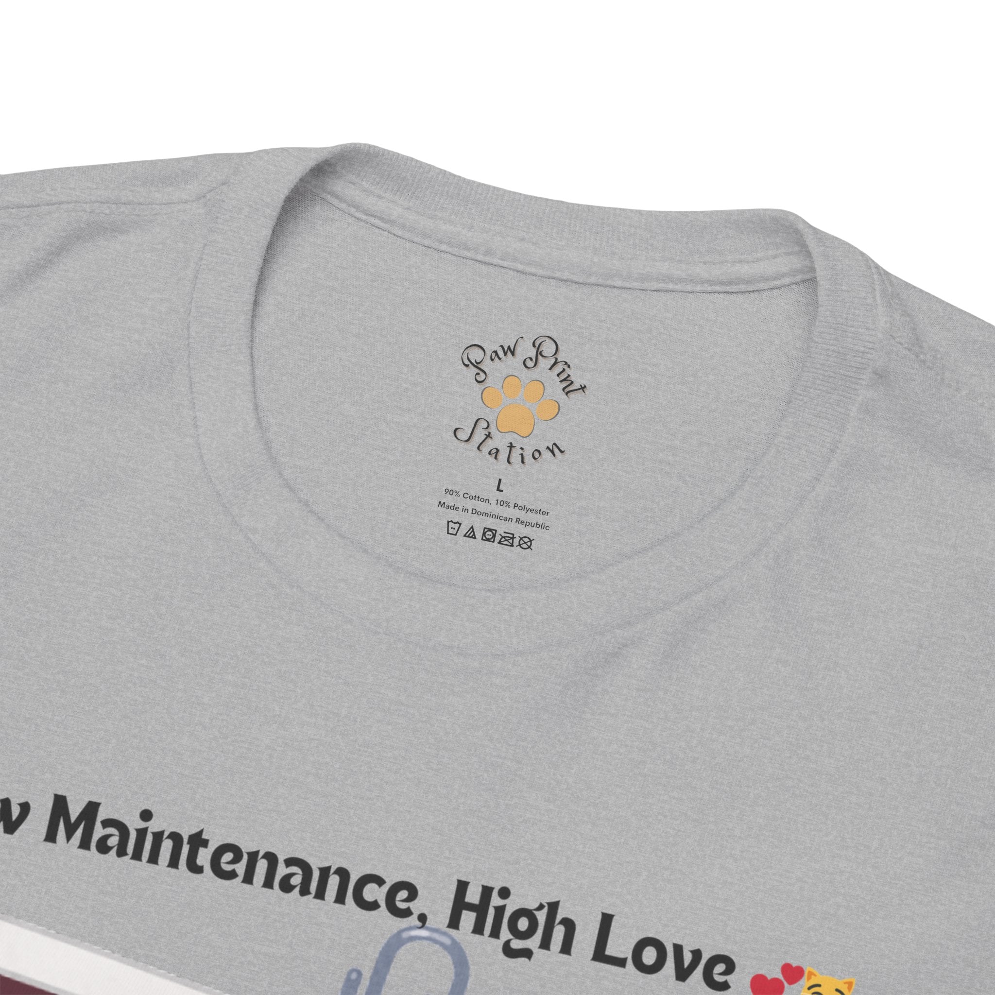 Unisex “Low Maintenance, High Love” Exotic Shorthair T‑Shirt – Easy Loving Cat Gift