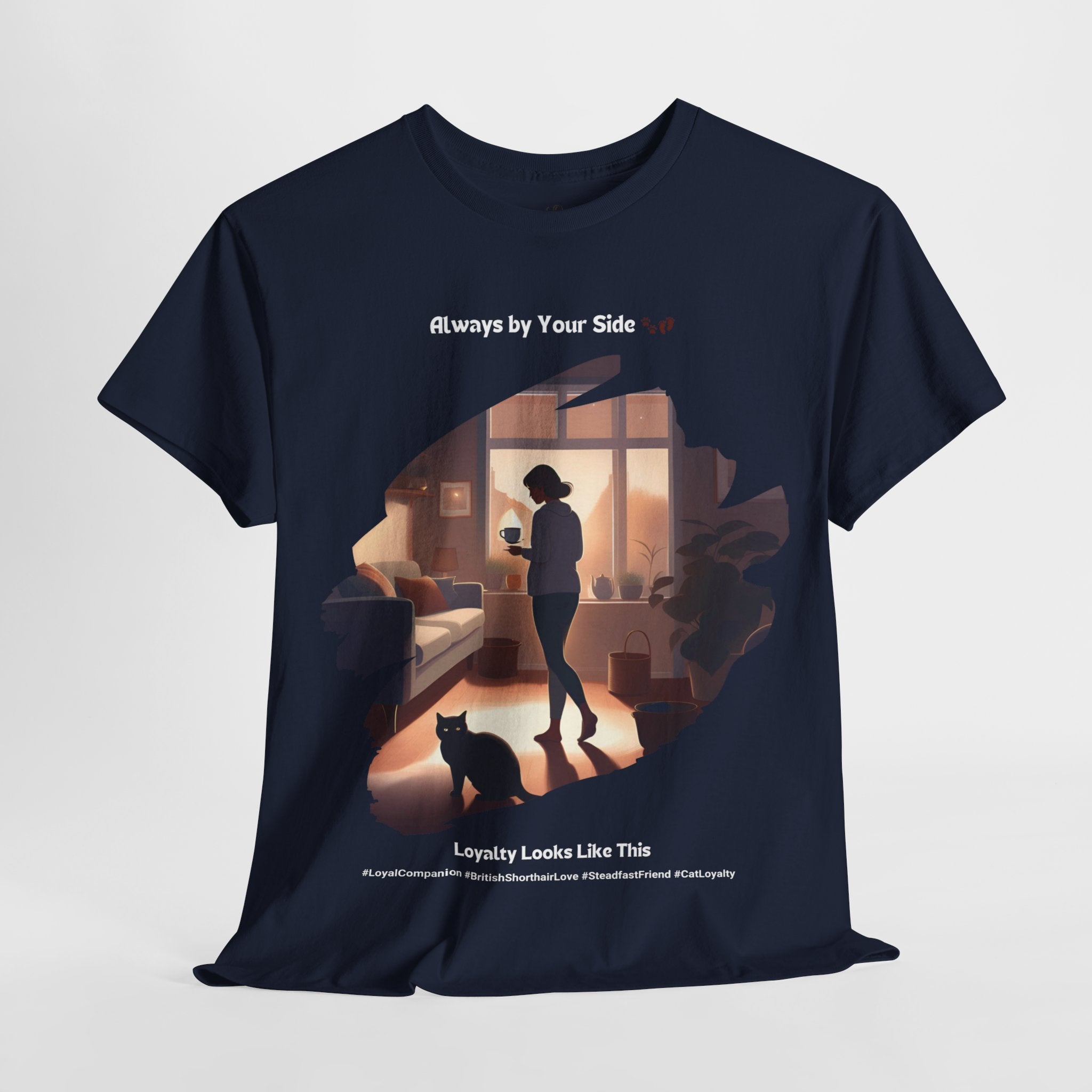 Women’s “Ever-Present Purr” British Shorthair T-Shirt – Loyal Kitty, Cat Mom Gift