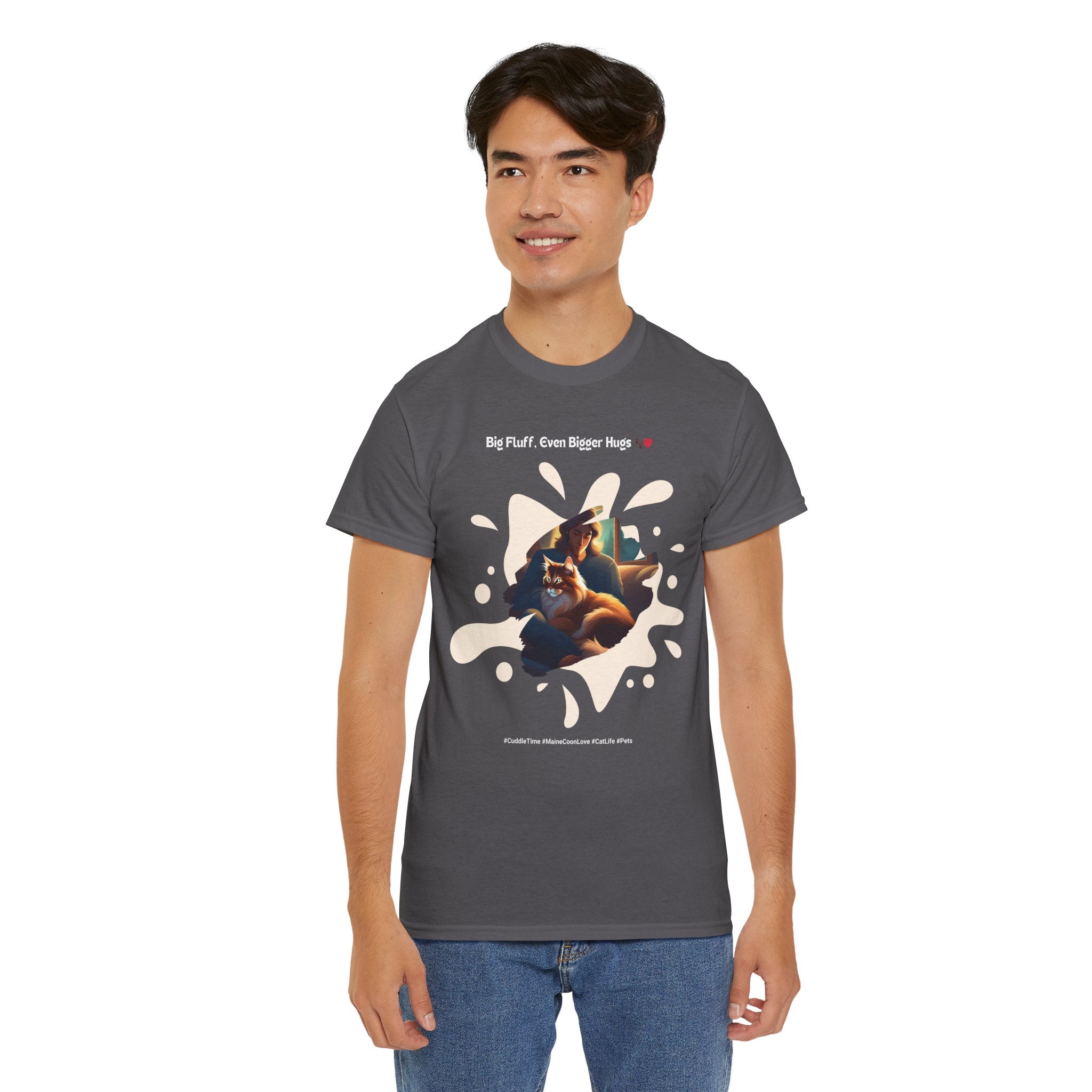 Men's - Big Fluff, Even Bigger Hugs: Maine Coon Cuddles T-Shirt