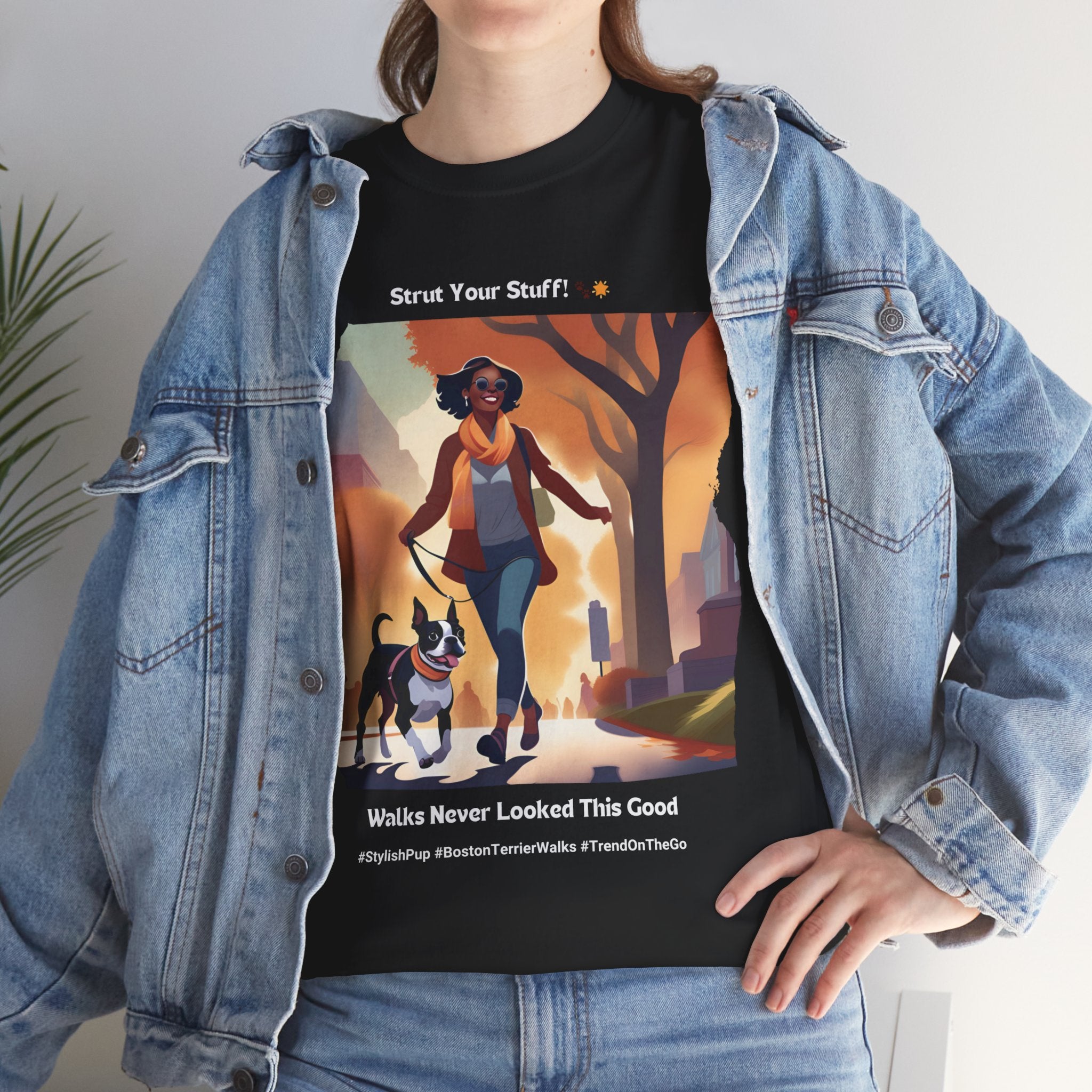 Women’s “Stylish Pup” Boston Terrier T‑Shirt – Fashion-Forward Pup Mom Gift