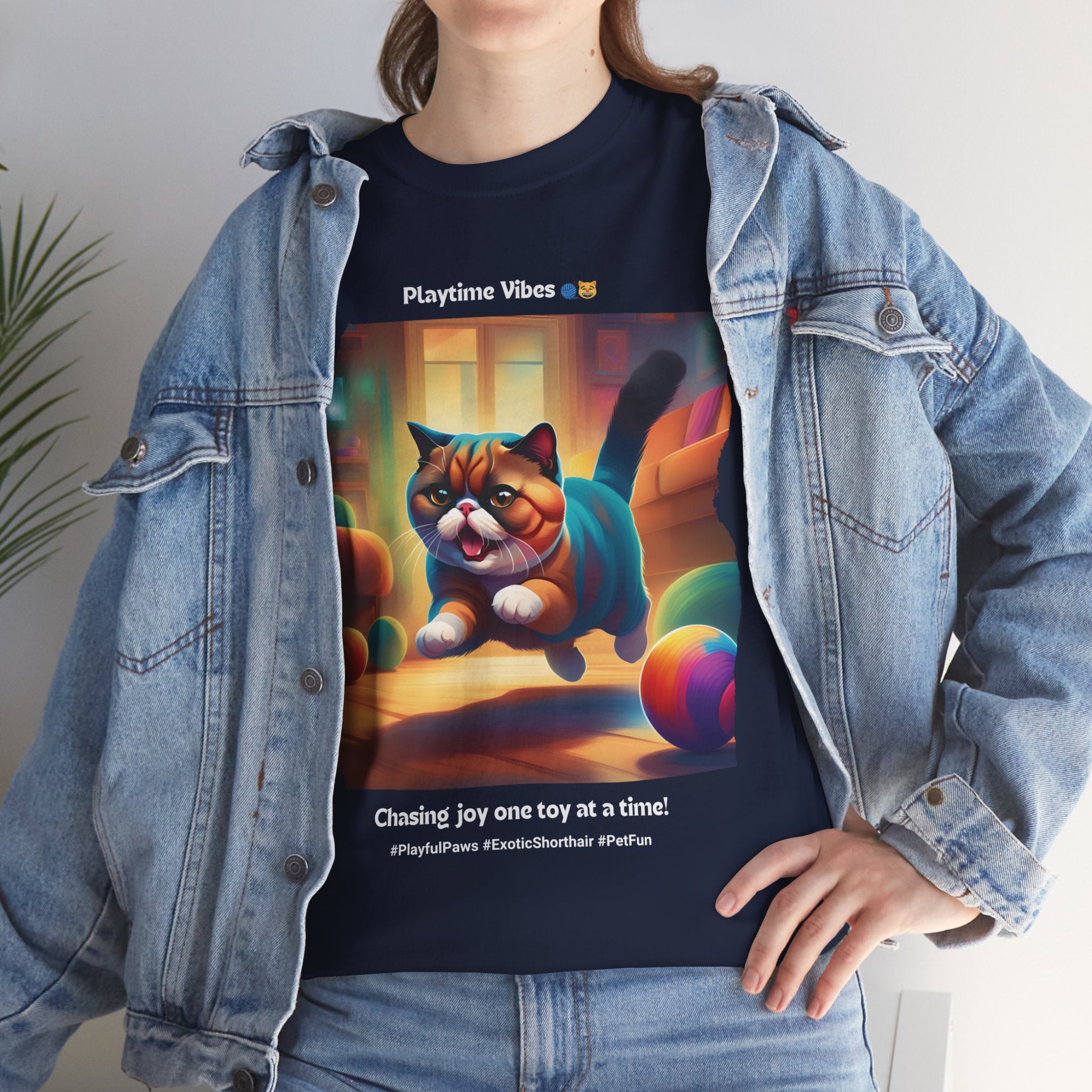 Unisex - Playtime Vibes: Exotic Shorthair Fun T-Shirt