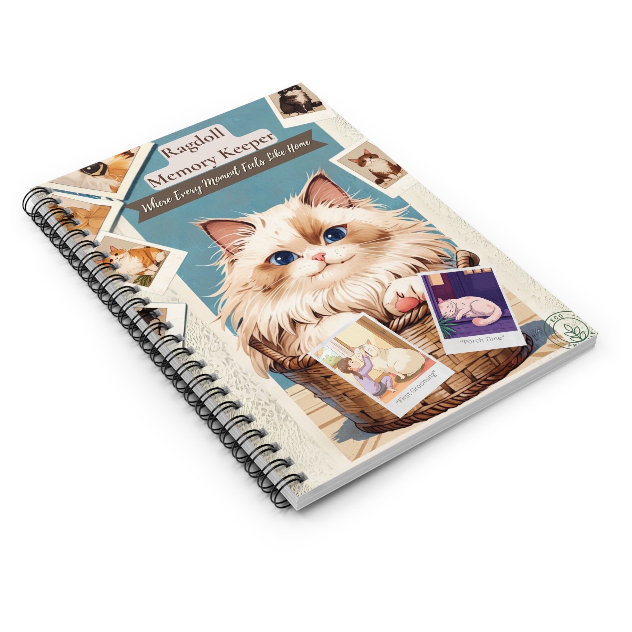 Ragdoll Cat Spiral Notebook – Polaroid-Style Memory Keeper, Scrapbook for Cat Lovers, Gift for Cat Owners, Journaling, Back to School, Cute Stationery
