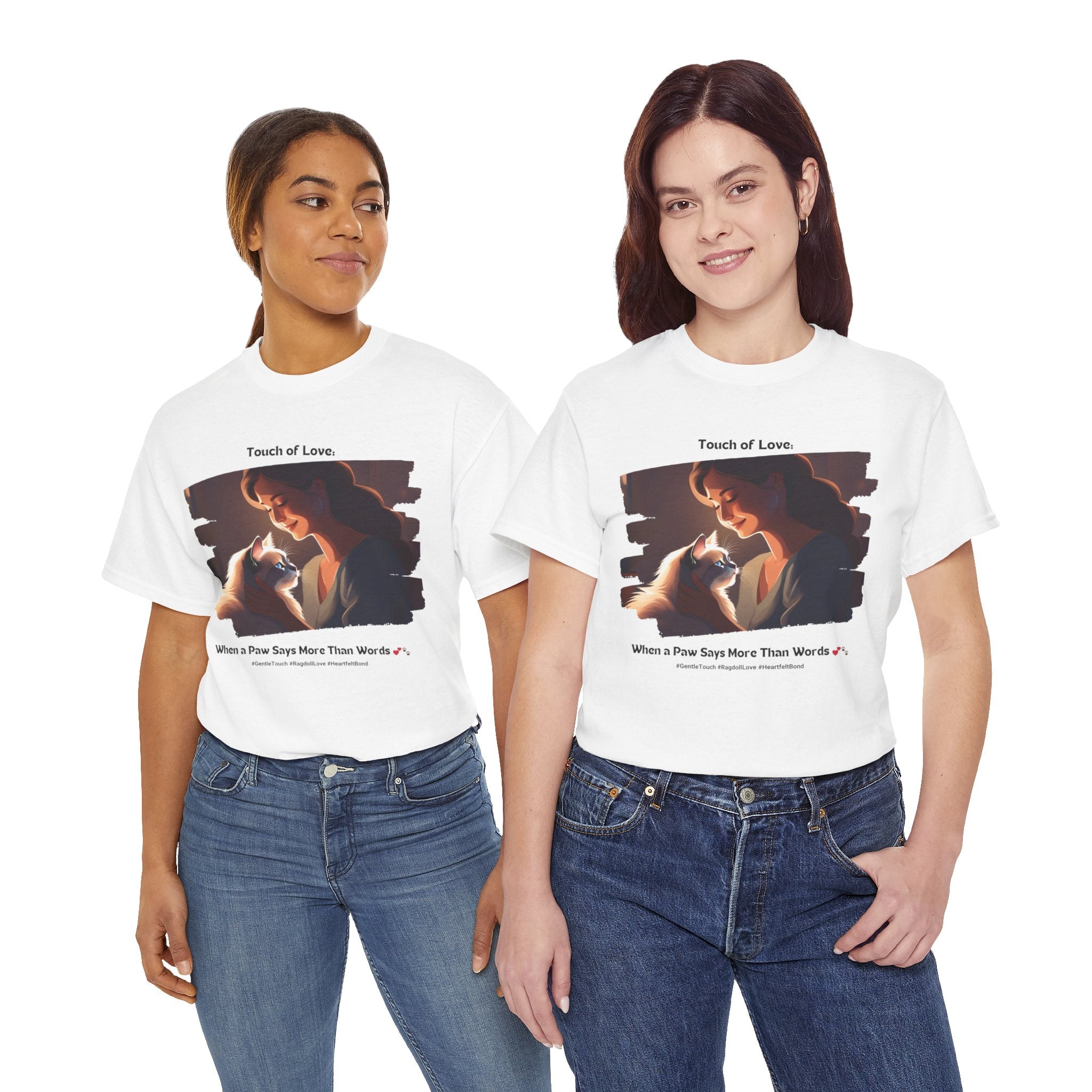 Women’s “Paw‑sitively Adorable” Ragdoll T‑Shirt – Cute Cat Mom Gift