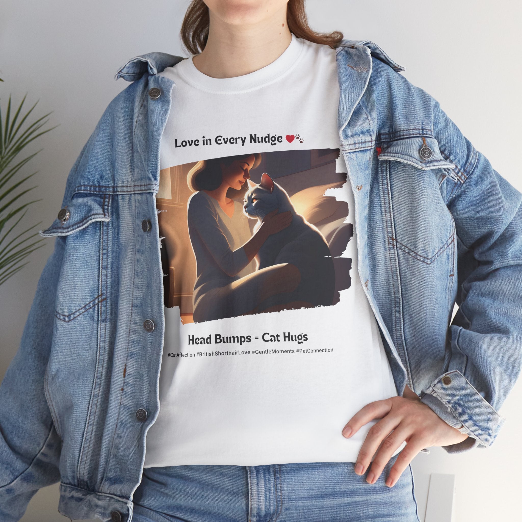 Women’s “Head Bumps = Cat Hugs” British Shorthair T‑Shirt – Affectionate Kitty Mom Gift
