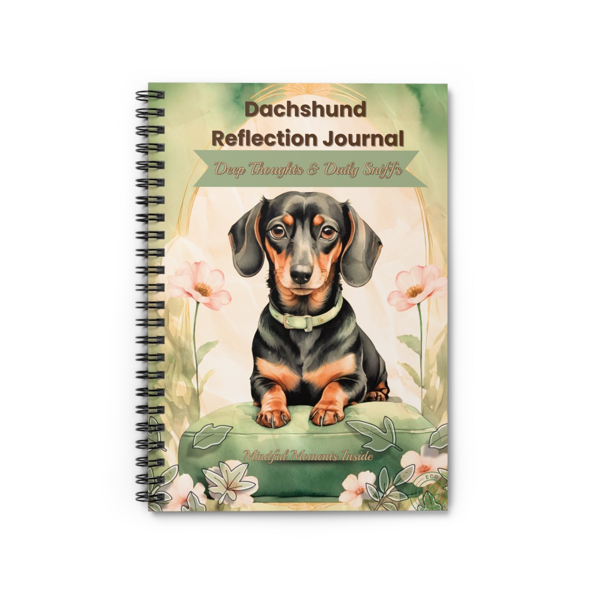 Dachshund Reflection Journal - Cute Puppy Notebook for Pet Lovers, Dog Owner Gift, Daily Thoughts, Floral Design Diary