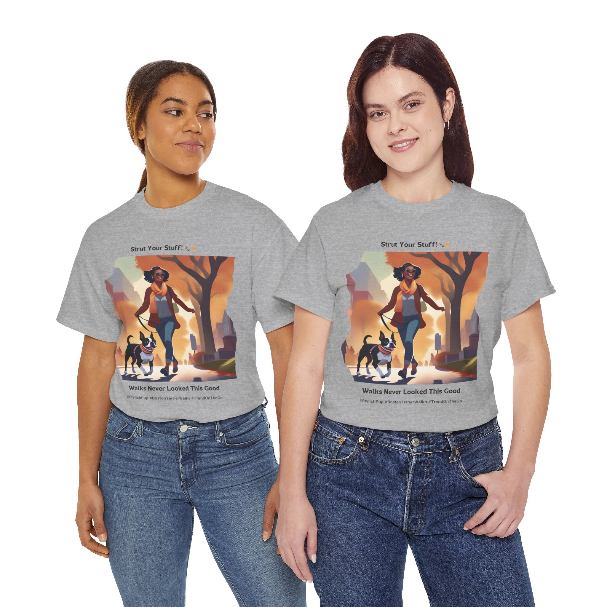 Women's - Stylish Pup: Boston Terrier Fashion T-Shirt