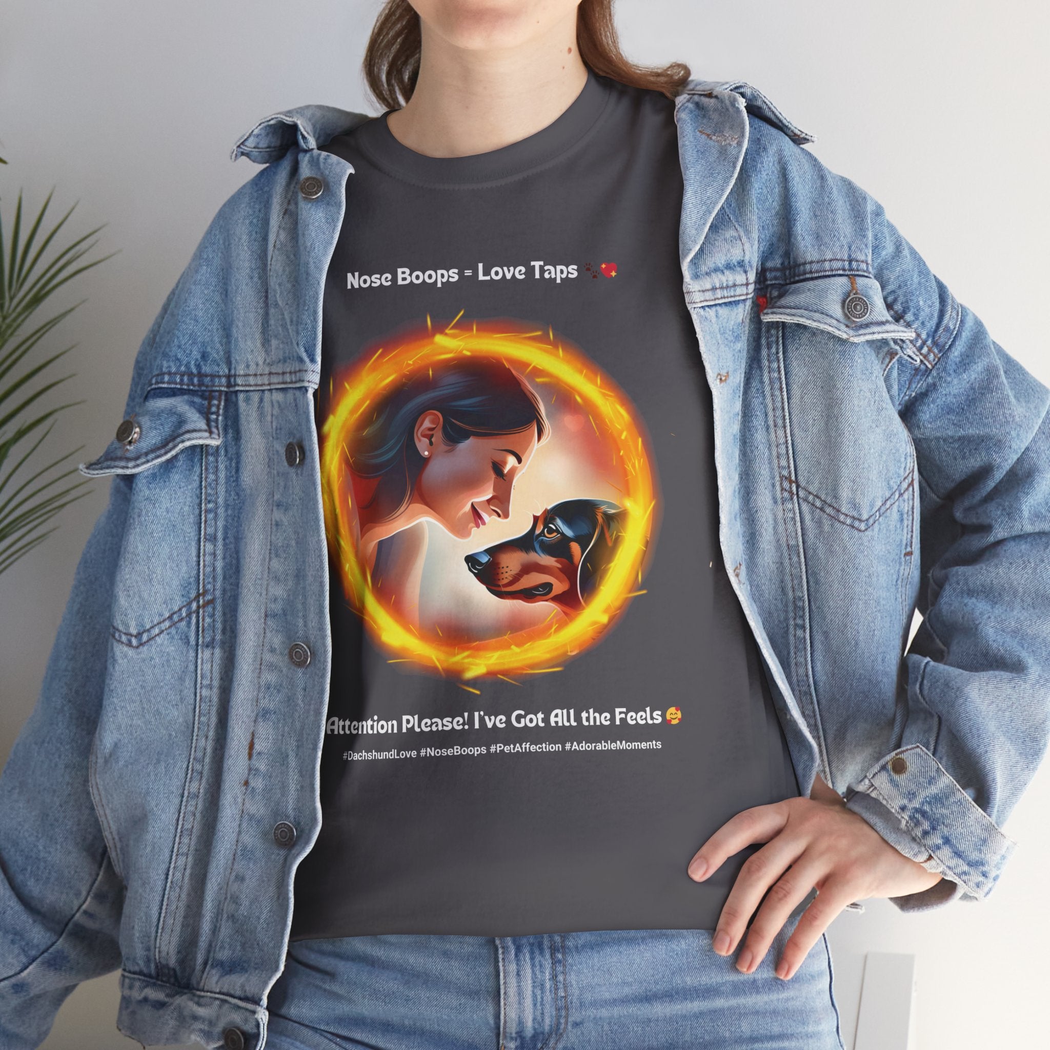 Women's - Nose Boops = Love Taps: Dachshund Affection T-Shirt