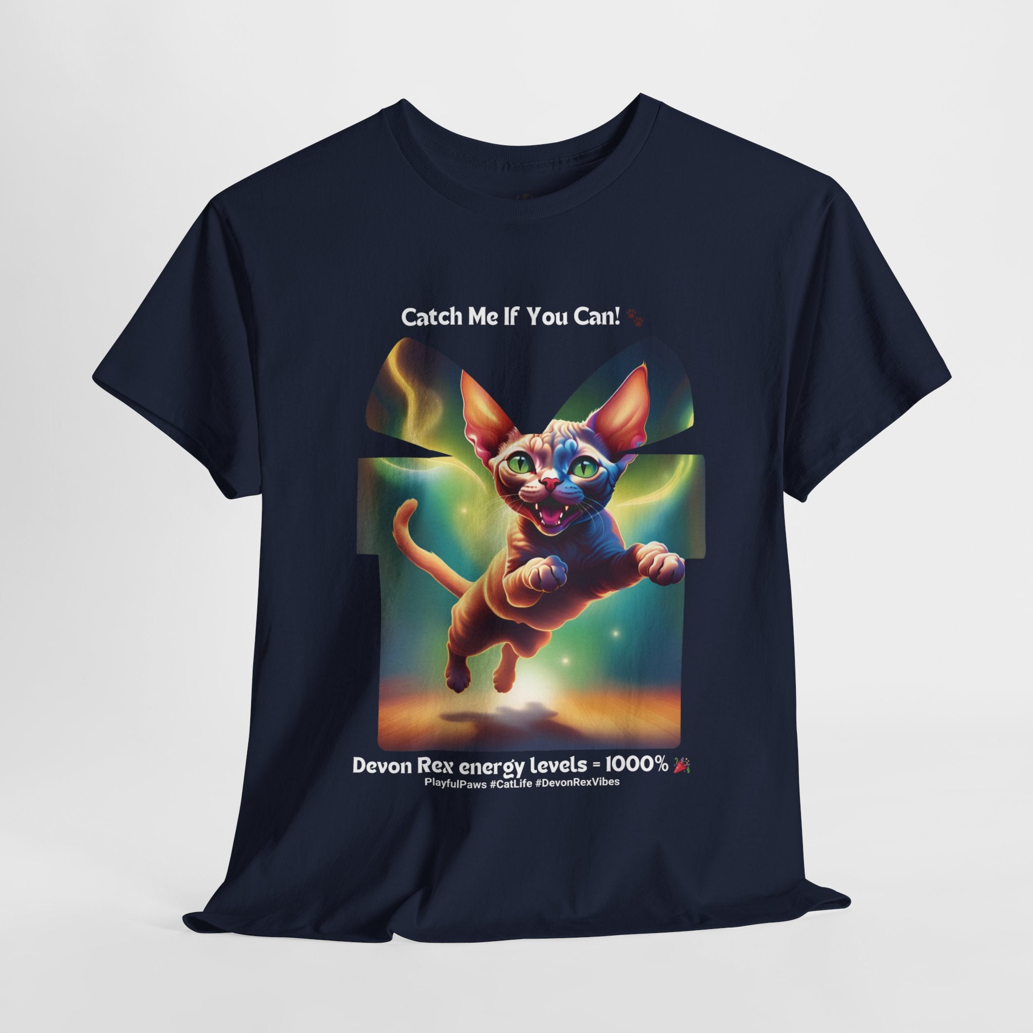 Unisex “The Energizer Bunny of Cats” Devon Rex T‑Shirt – Playful Kitty Gift