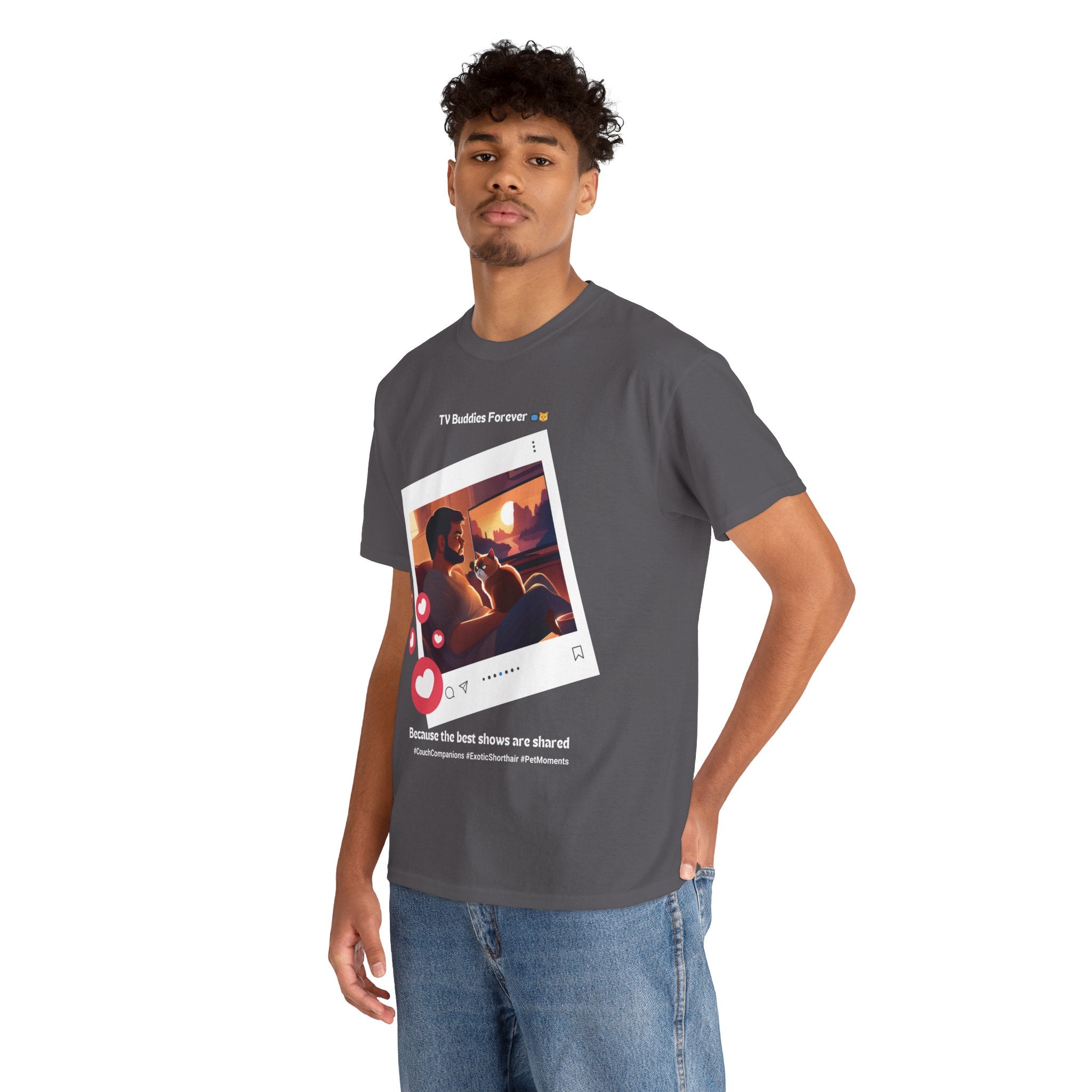 Men's - TV Buddies Forever: Exotic Shorthair Love T-Shirt