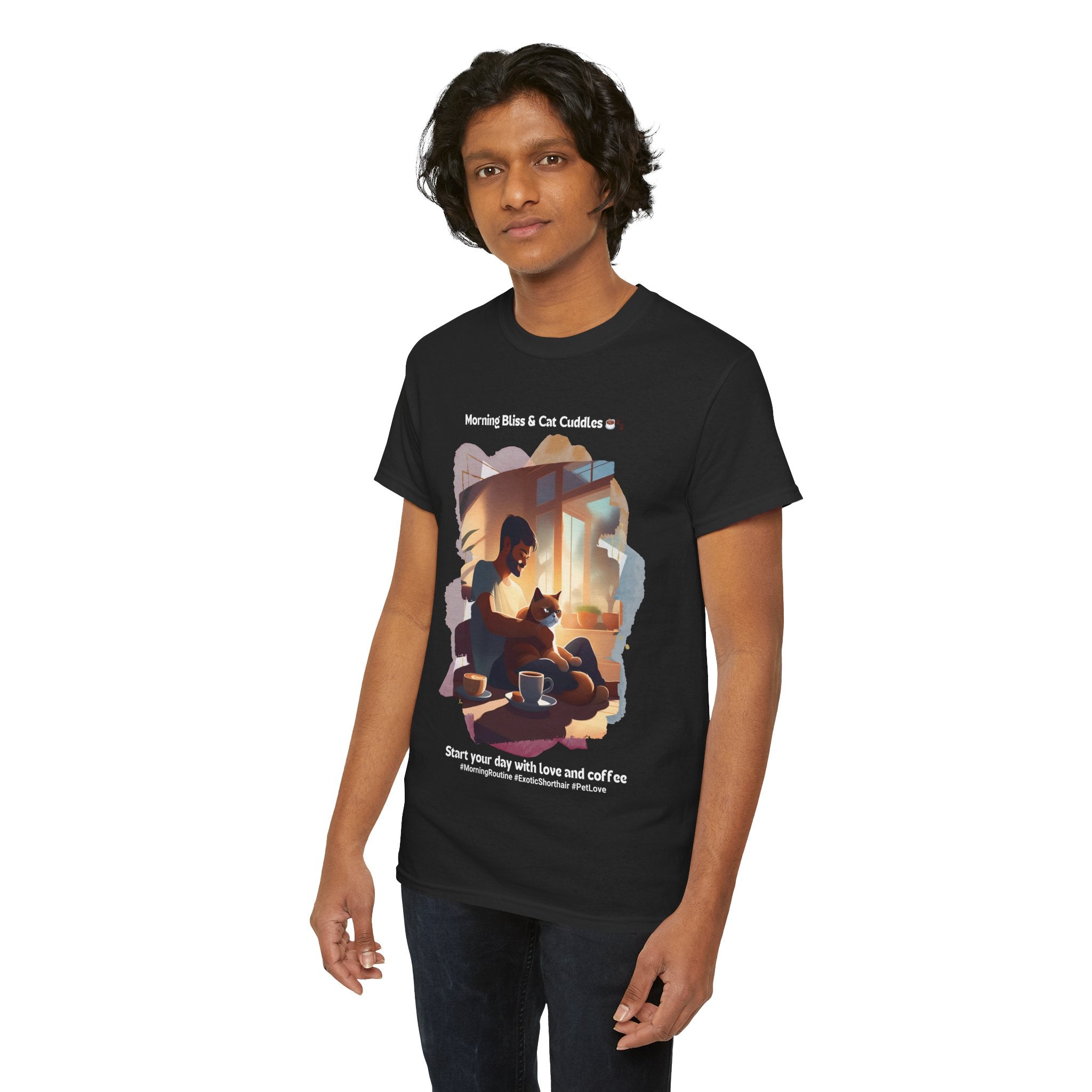 Men's - Morning Bliss & Cat Cuddles: Exotic Shorthair T-Shirt