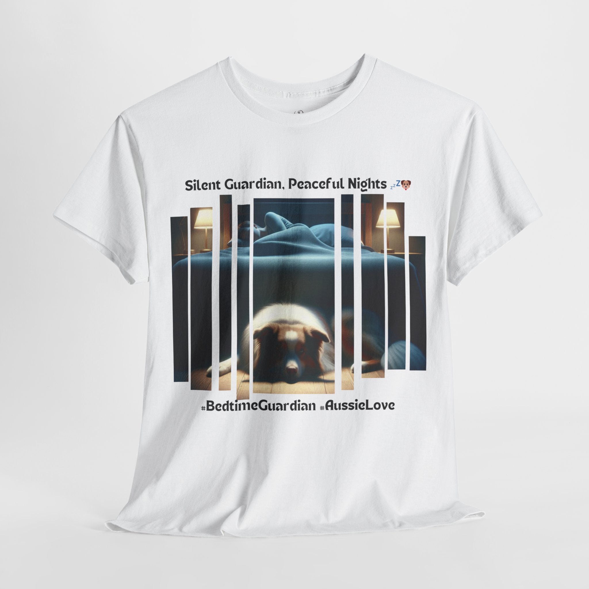Unisex “Silent Guardian, Peaceful Nights” Australian Shepherd T‑Shirt – Night Watch Gift, Quiet Companion Tee