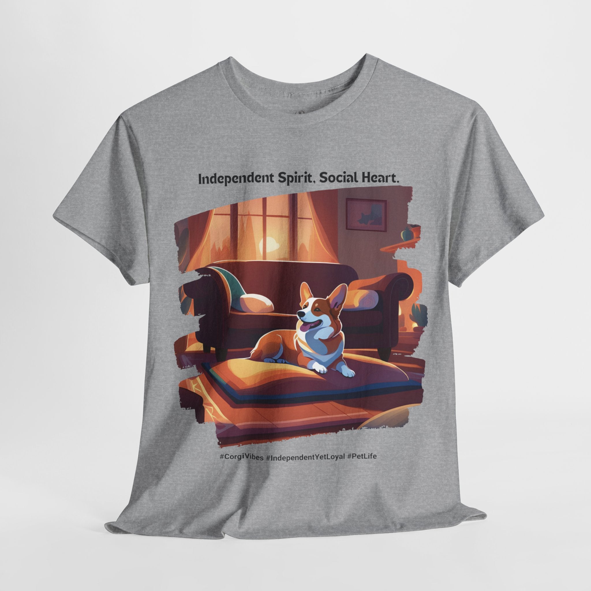 Unisex - Independent Spirit, Social Heart: Corgi Vibes T-Shirt