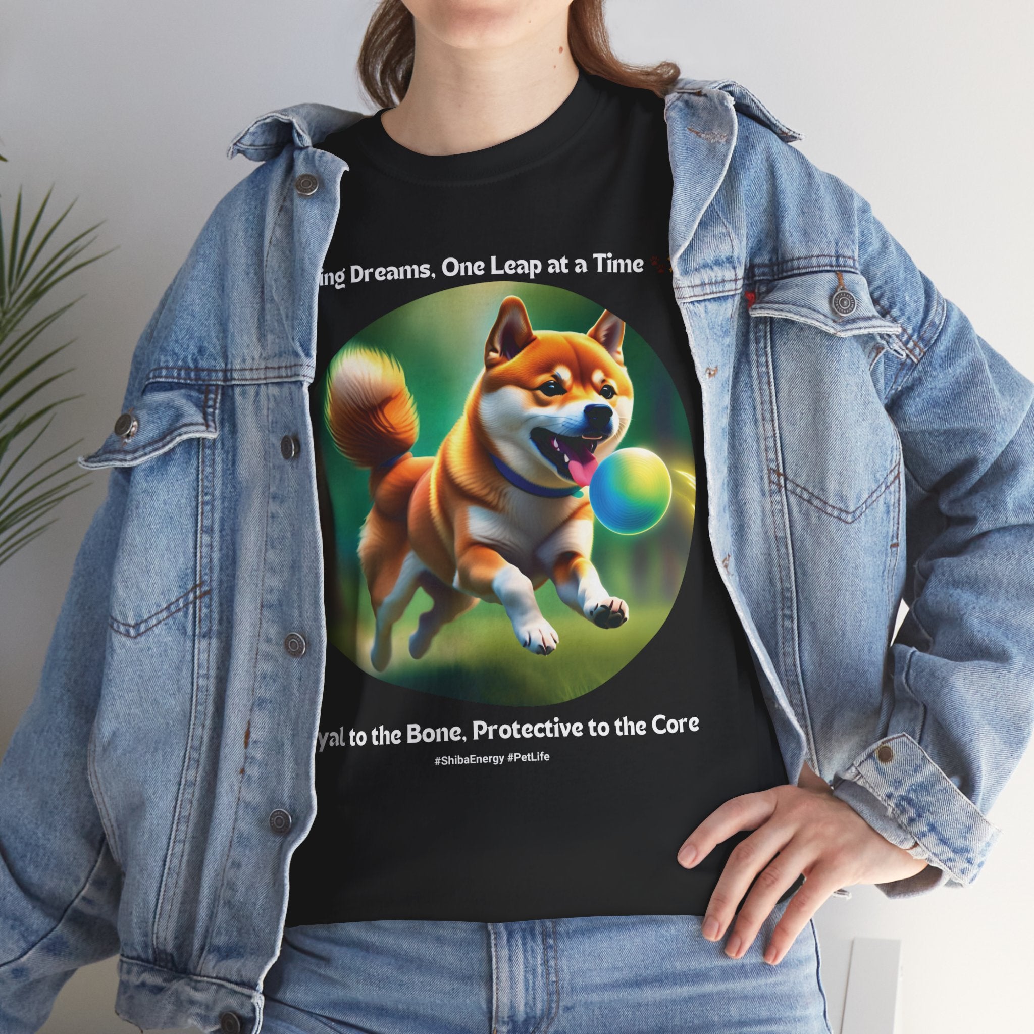 Unisex “Chasing Dreams, One Leap at a Time” Shiba Inu T‑Shirt – Ambitious Pup Gift