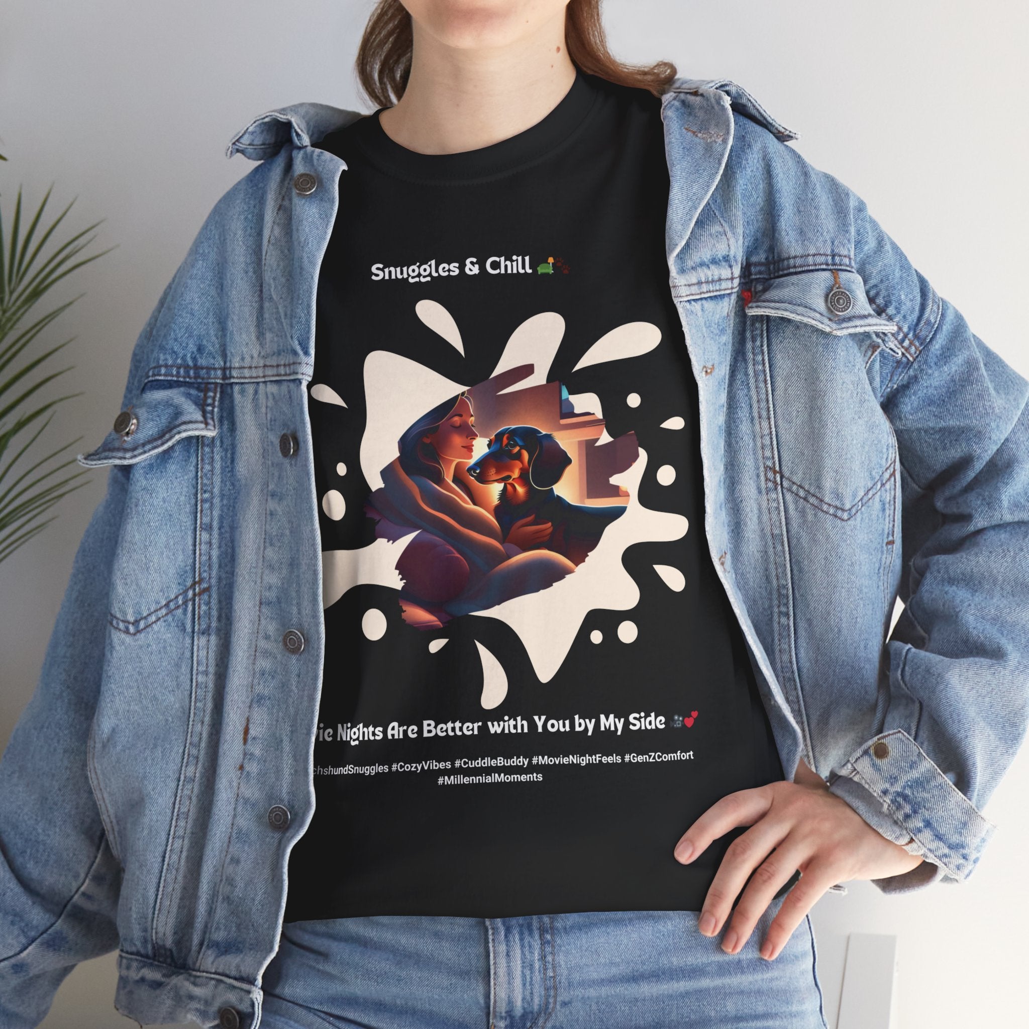 Women's - Snuggles & Chill: Dachshund Movie Night T-Shirt