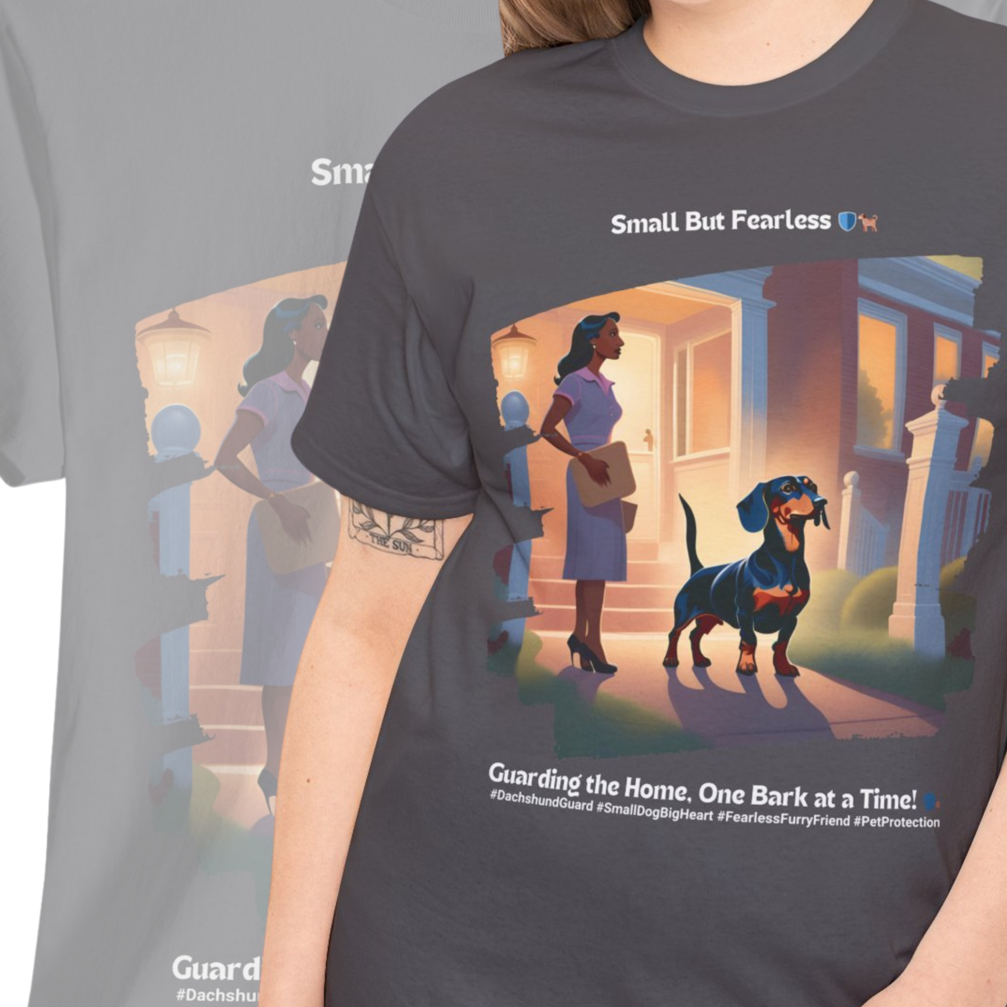 Women’s “Small But Fearless” Dachshund T‑Shirt – Brave Pup Mom Gift