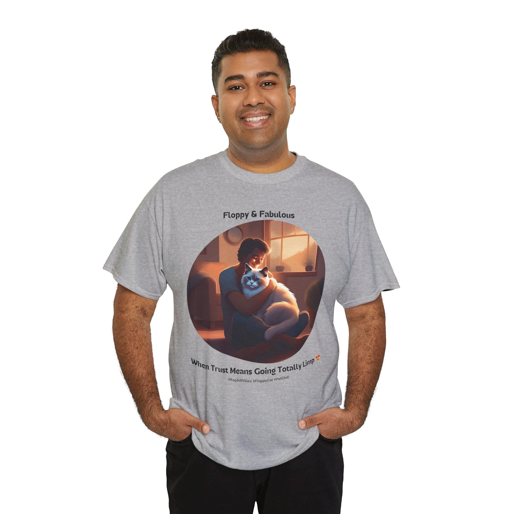 Men’s “The Ultimate Cuddle Buddy” Ragdoll T‑Shirt – Cozy Cat Dad Gift