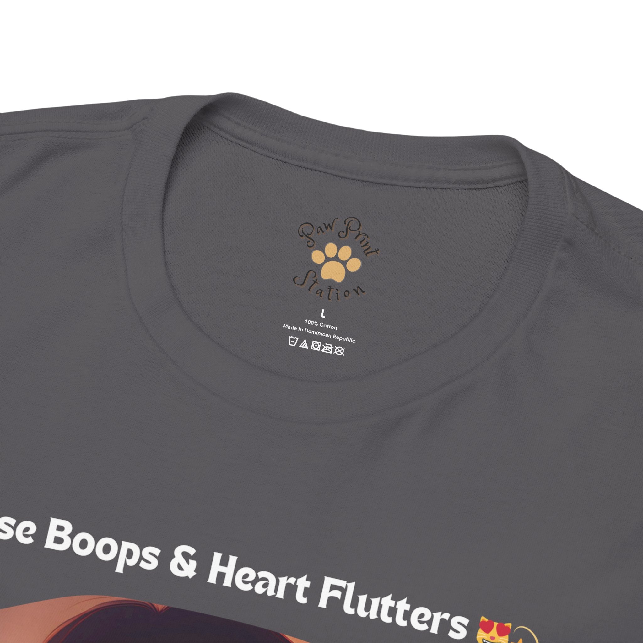Men’s “Nose Boops & Heart Flutters” Exotic Shorthair T‑Shirt – Adorable Cat Dad Gift