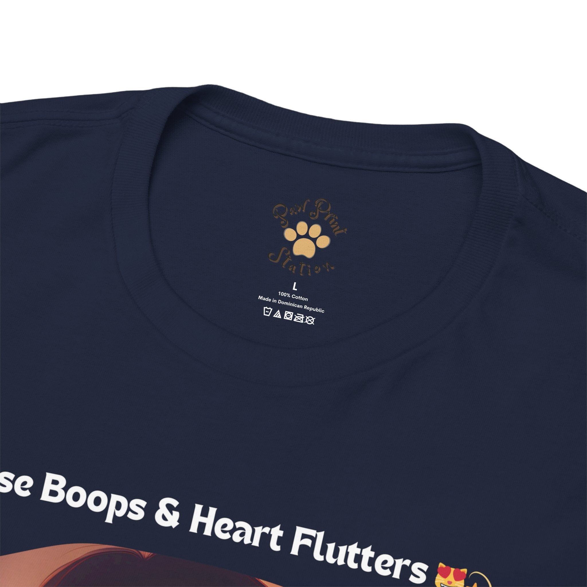 Men’s “Nose Boops & Heart Flutters” Exotic Shorthair T‑Shirt – Adorable Cat Dad Gift